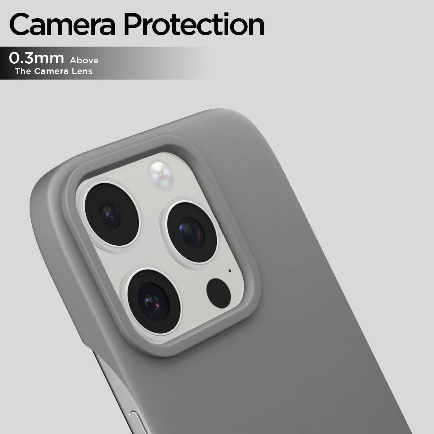 Pikkme iPhone 16 Pro SideCut Back Cover (Grey)
