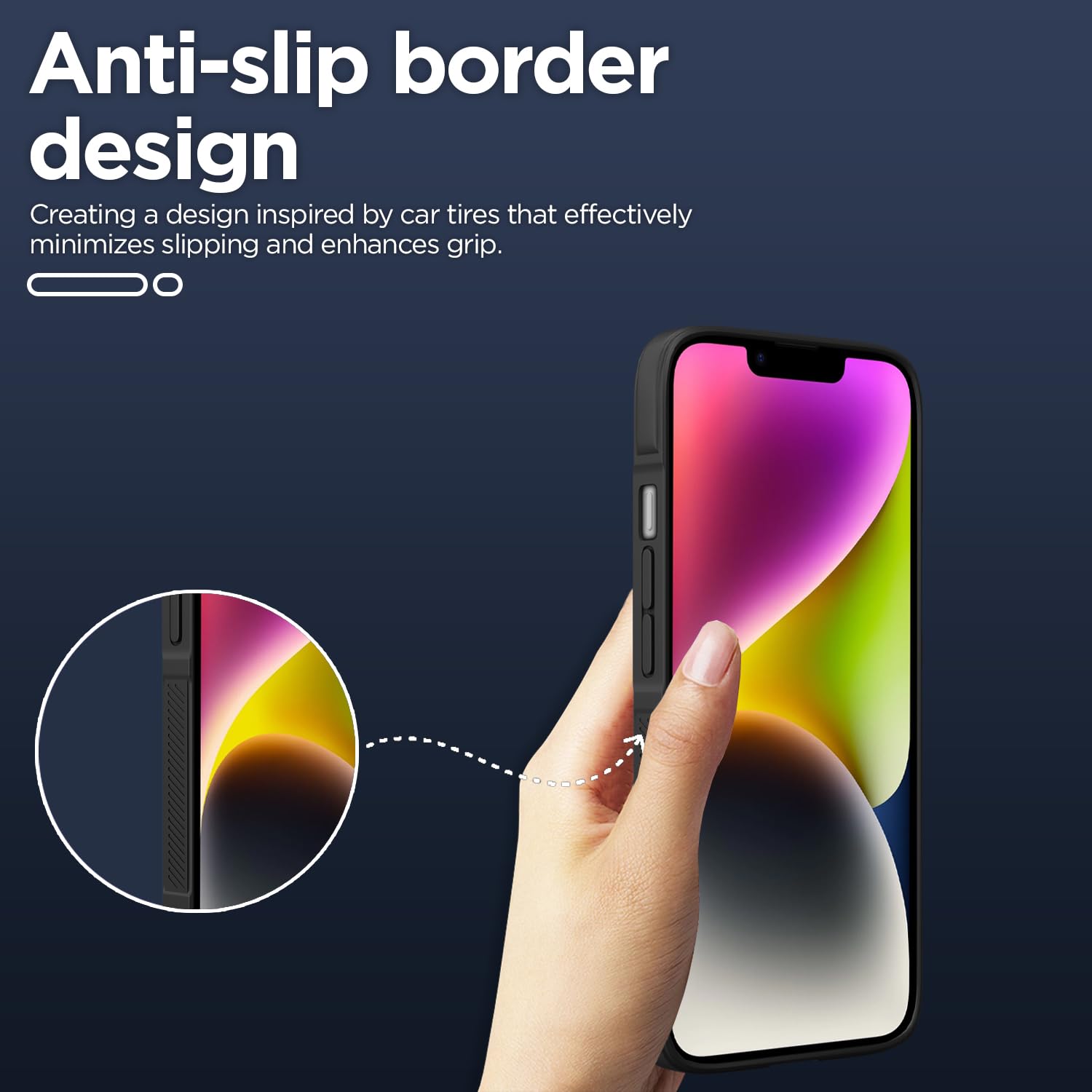 Pikkme iPhone 14 ZigZag Soft matte Liquid Silicone Back Cover (Black)