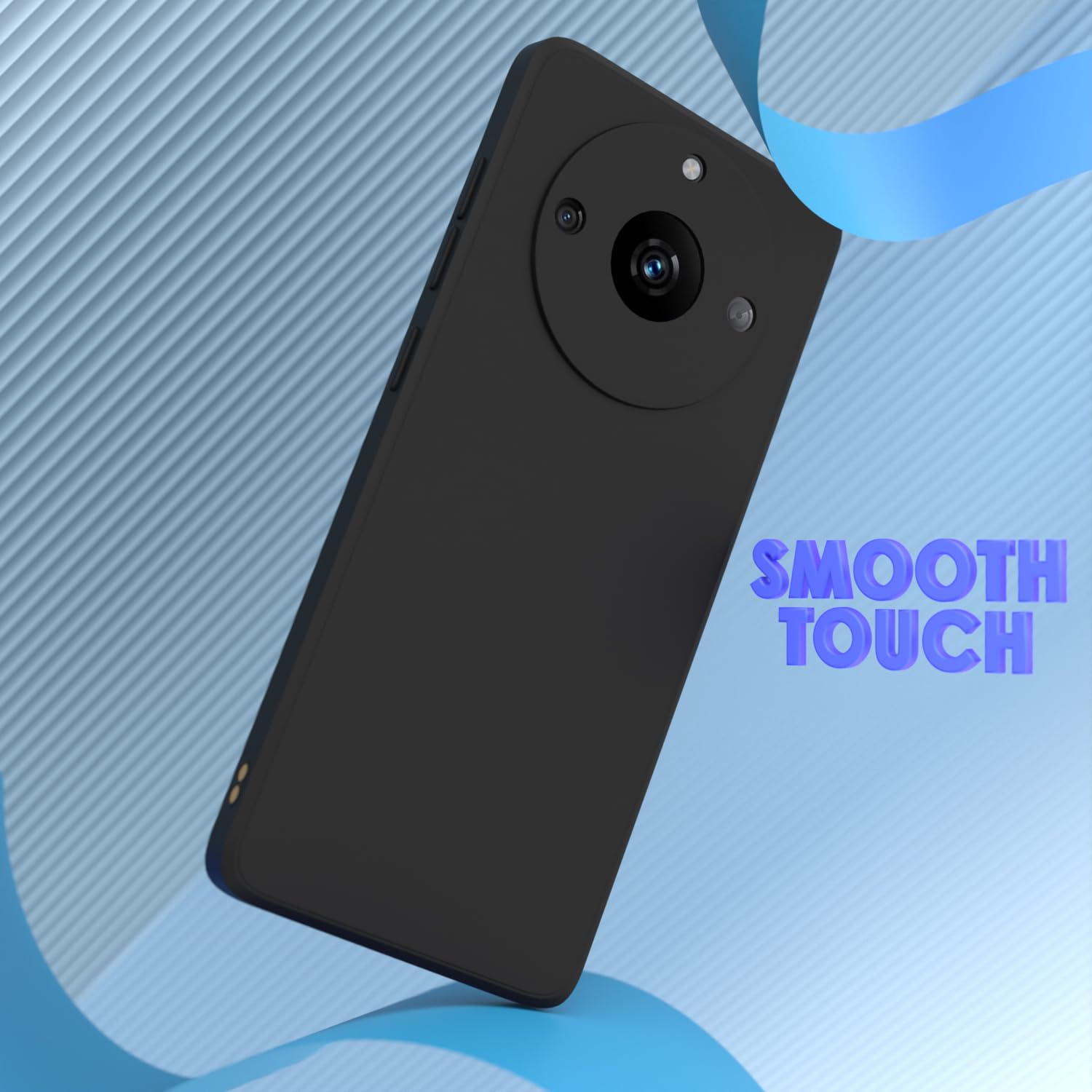 Pikkme Realme Narzo 60 5G Liquid Silicone Back Cover (Black)