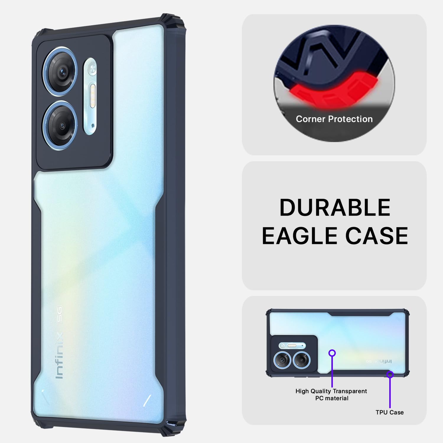 Pikkme Infinix HOT 30 5G blue mobile back cover – photo 5