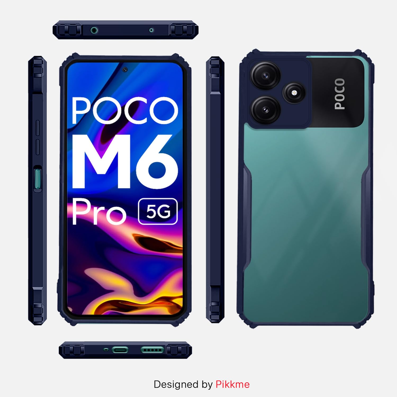 Blue Hybrid mobile cover for Poco M6 Pro 5G – Pikkme – photo 3
