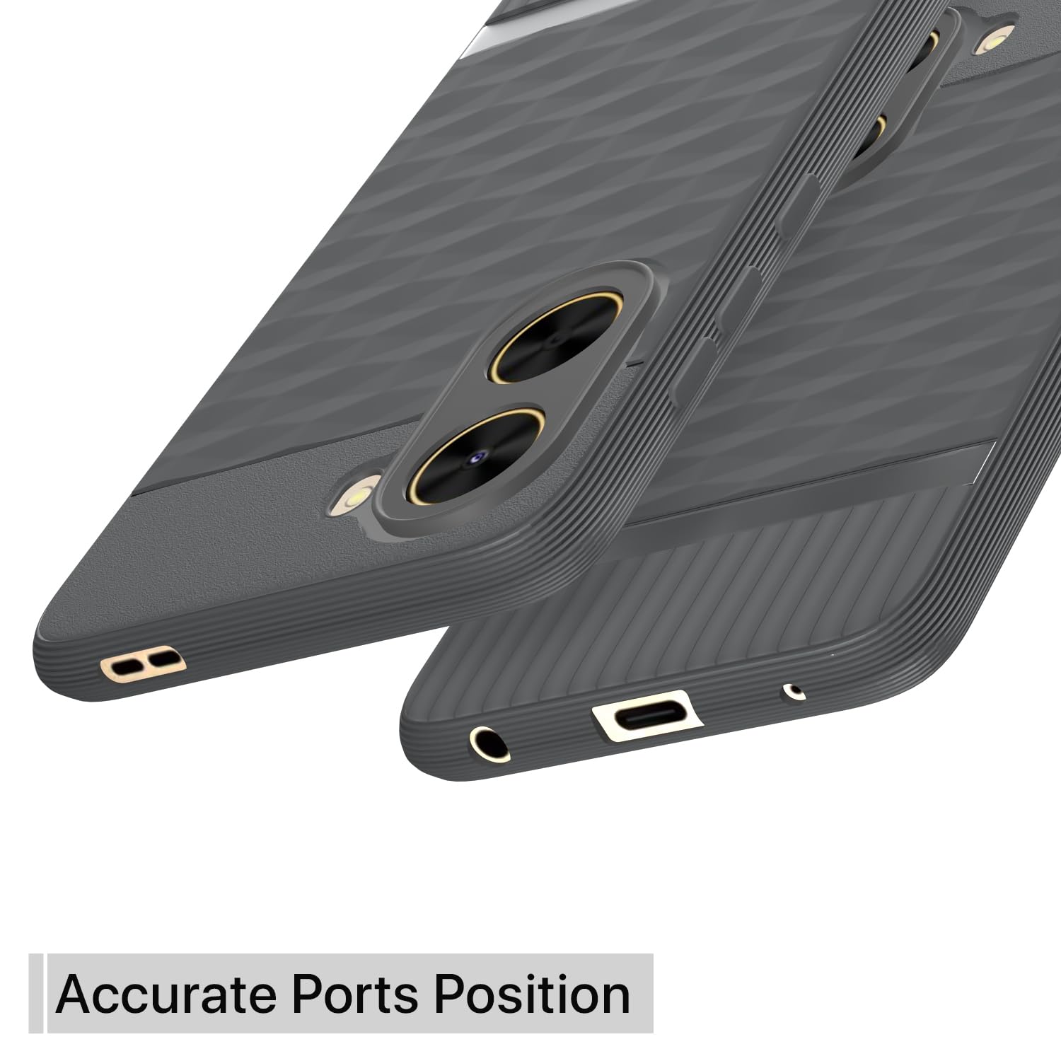 Pikkme Poco C71 / Redmi A5 Shockproof Soft Flexible Gencase Back cover (Grey)