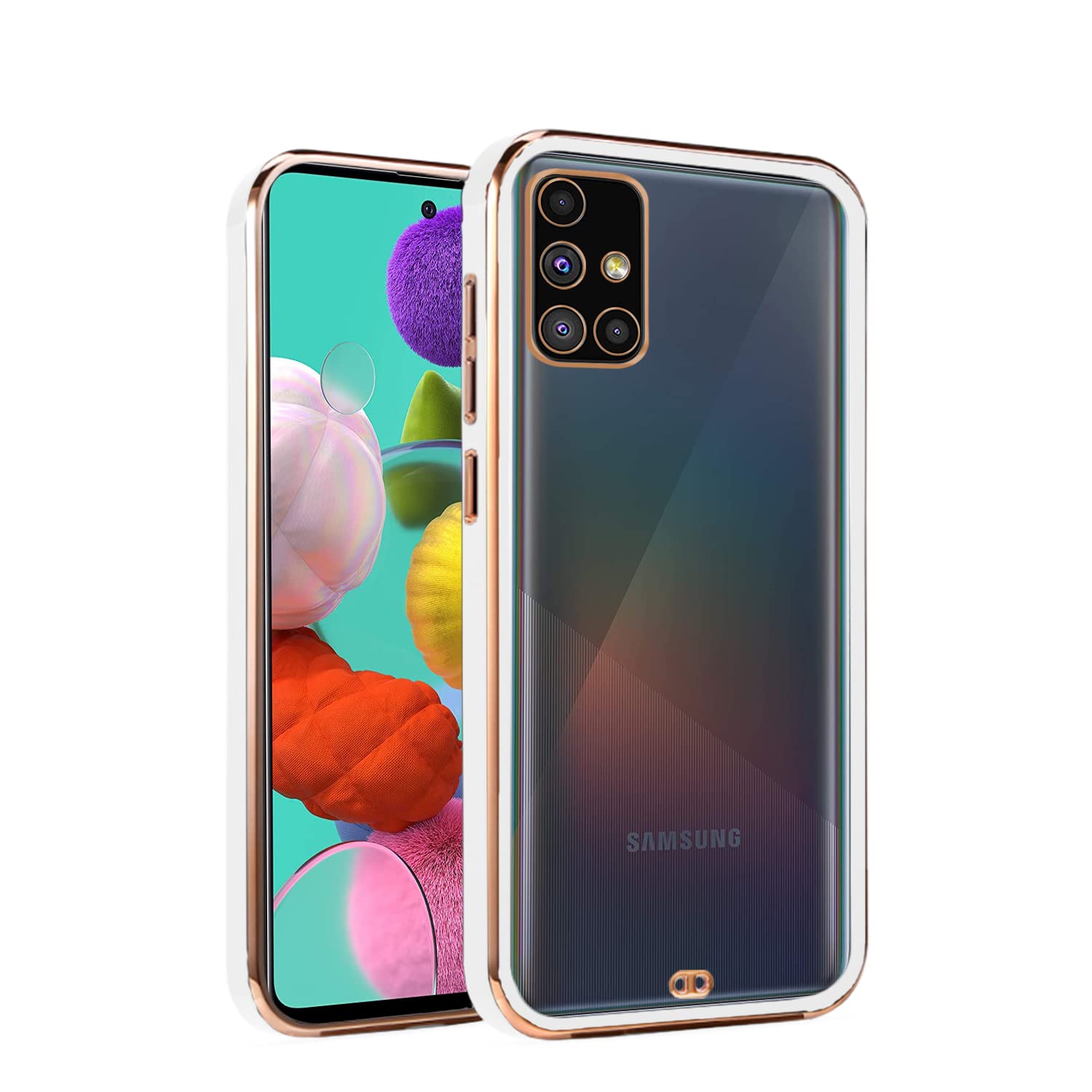 Pikkme white Chrome phone cover for Samsung A51