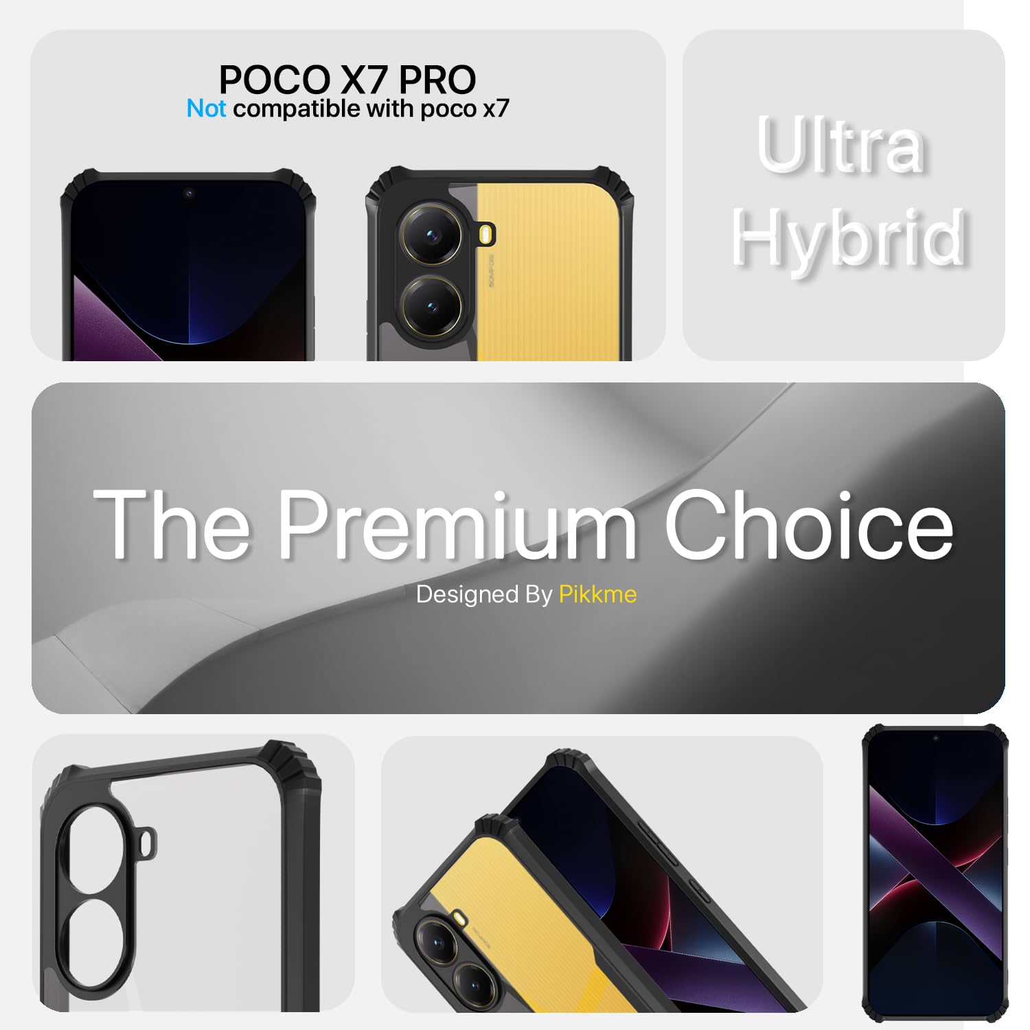 Pikkme Poco X7 Pro 5G Clear black mobile back cover – photo 2