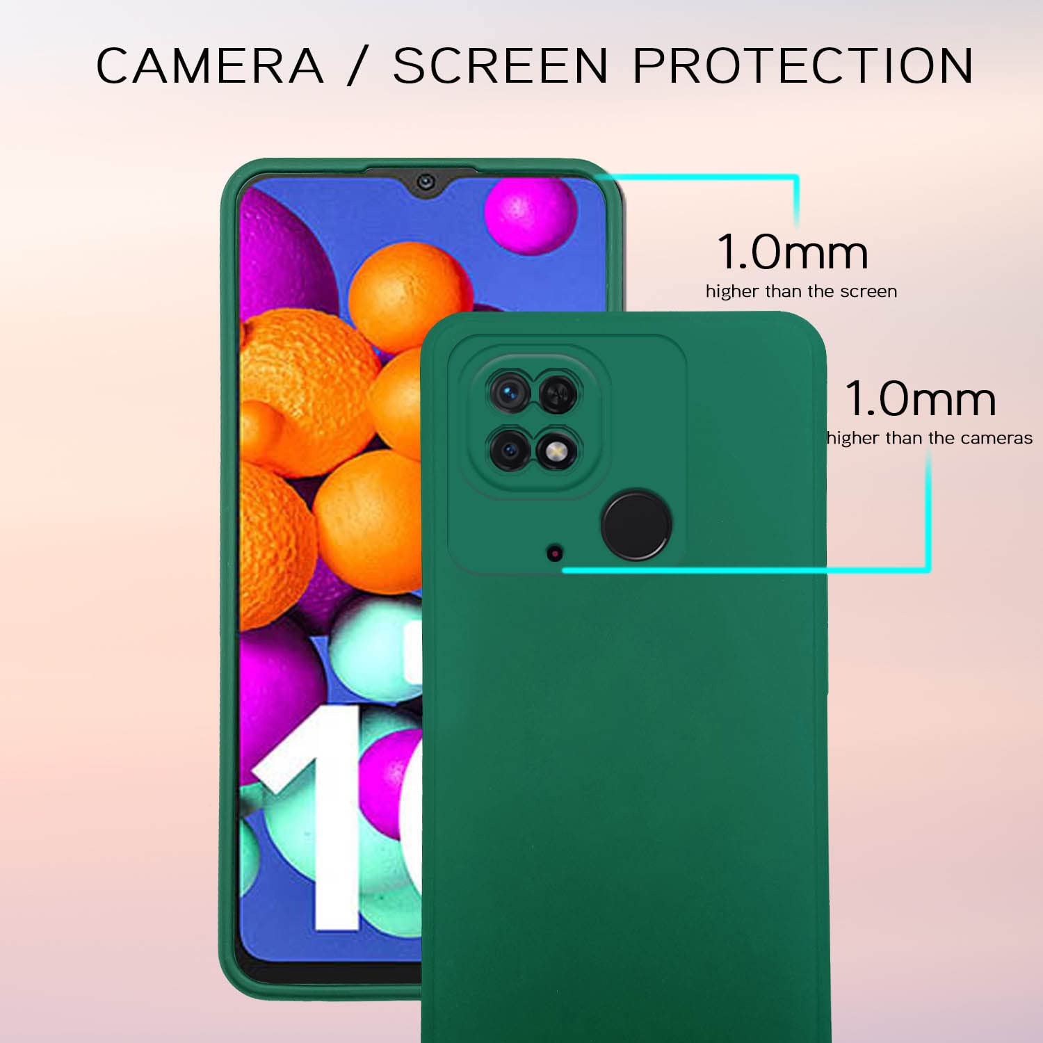 Green Liquid Silicone back cover for Redmi 10/10 Power – Pikkme – photo 3