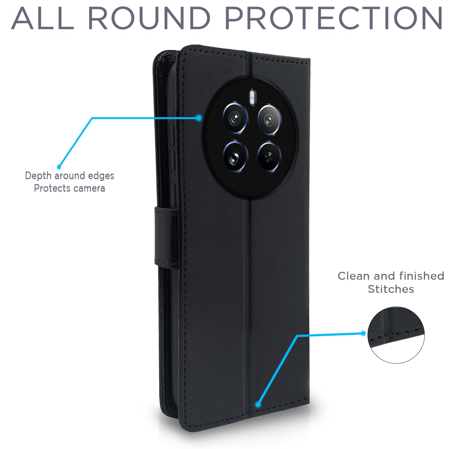 Black Wallet mobile flip cover for Realme 12 Pro/12 Pro Plus 5G – Pikkme – photo 4