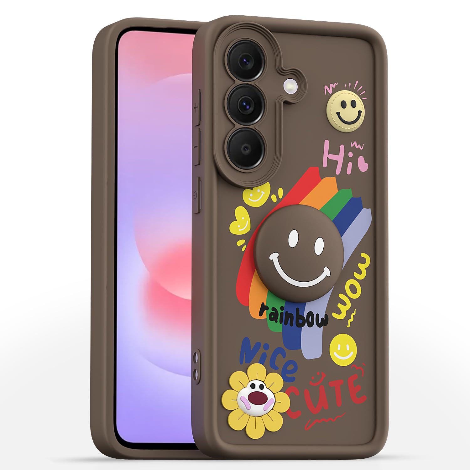 Brown Smile Rainbow mobile cover for Samsung A37 5G – Pikkme