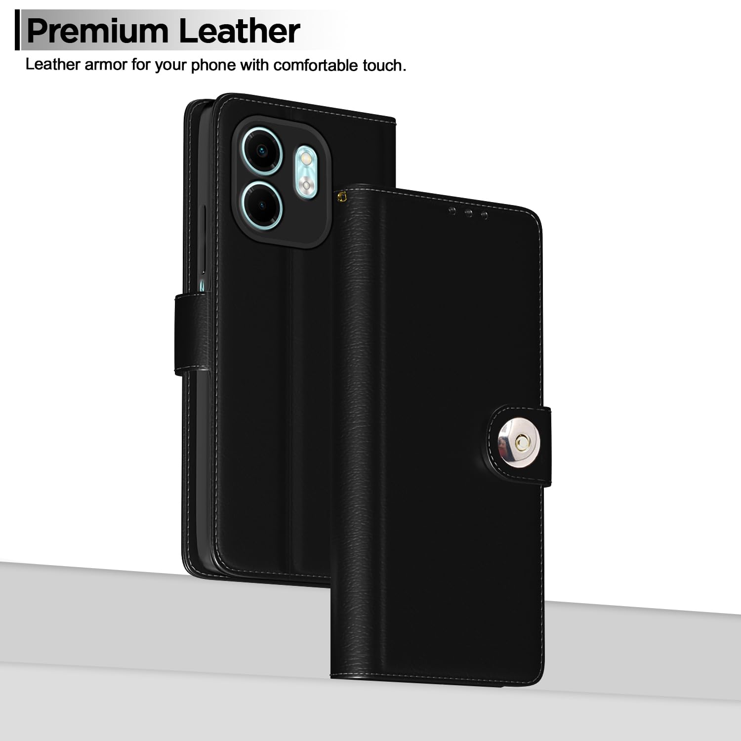 Pikkme black Button mobile flip cover for Infinix Smart 9 – photo 2