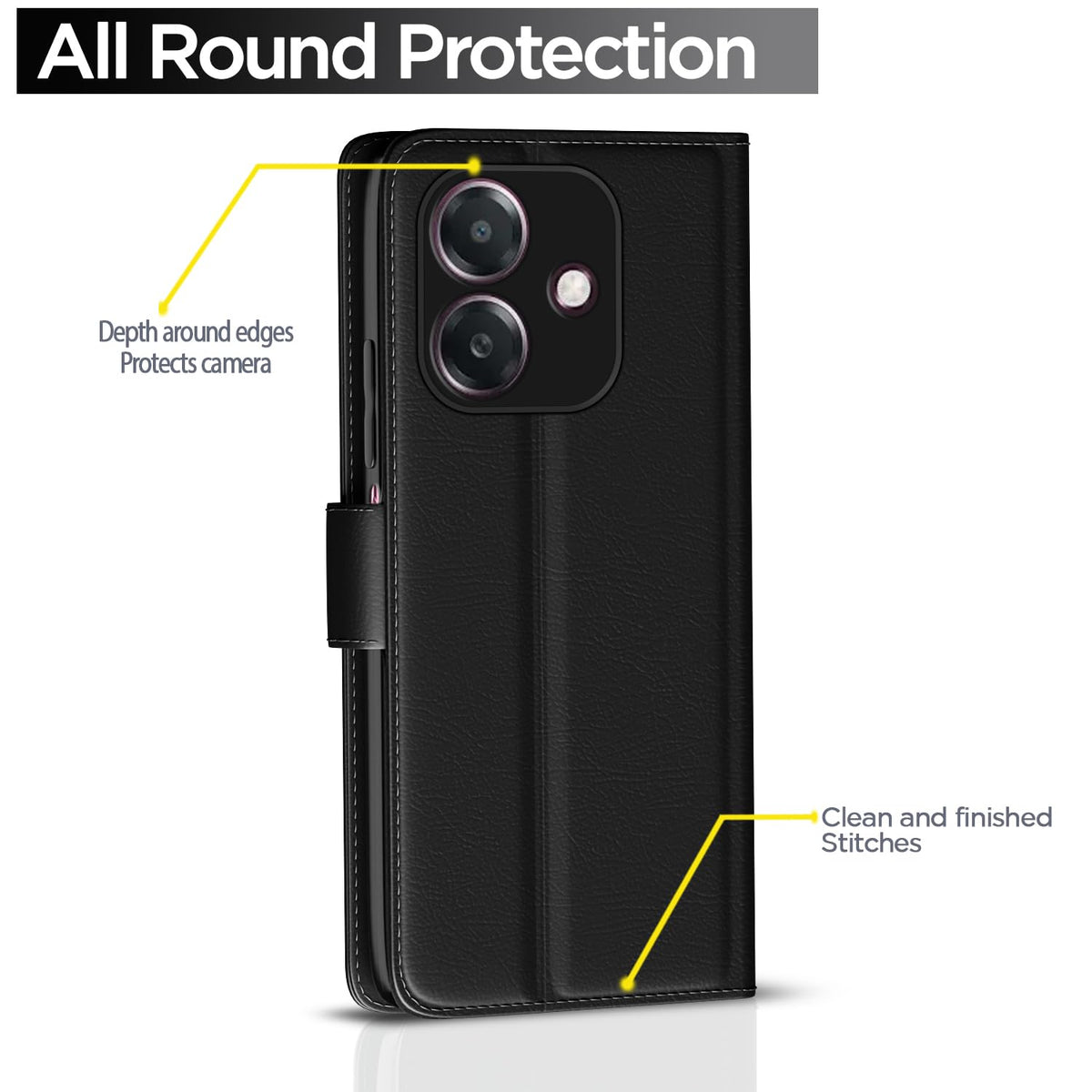 Oppo A3x 5G/A3x 4G/A3 5G flip cover in black by Pikkme – photo 4