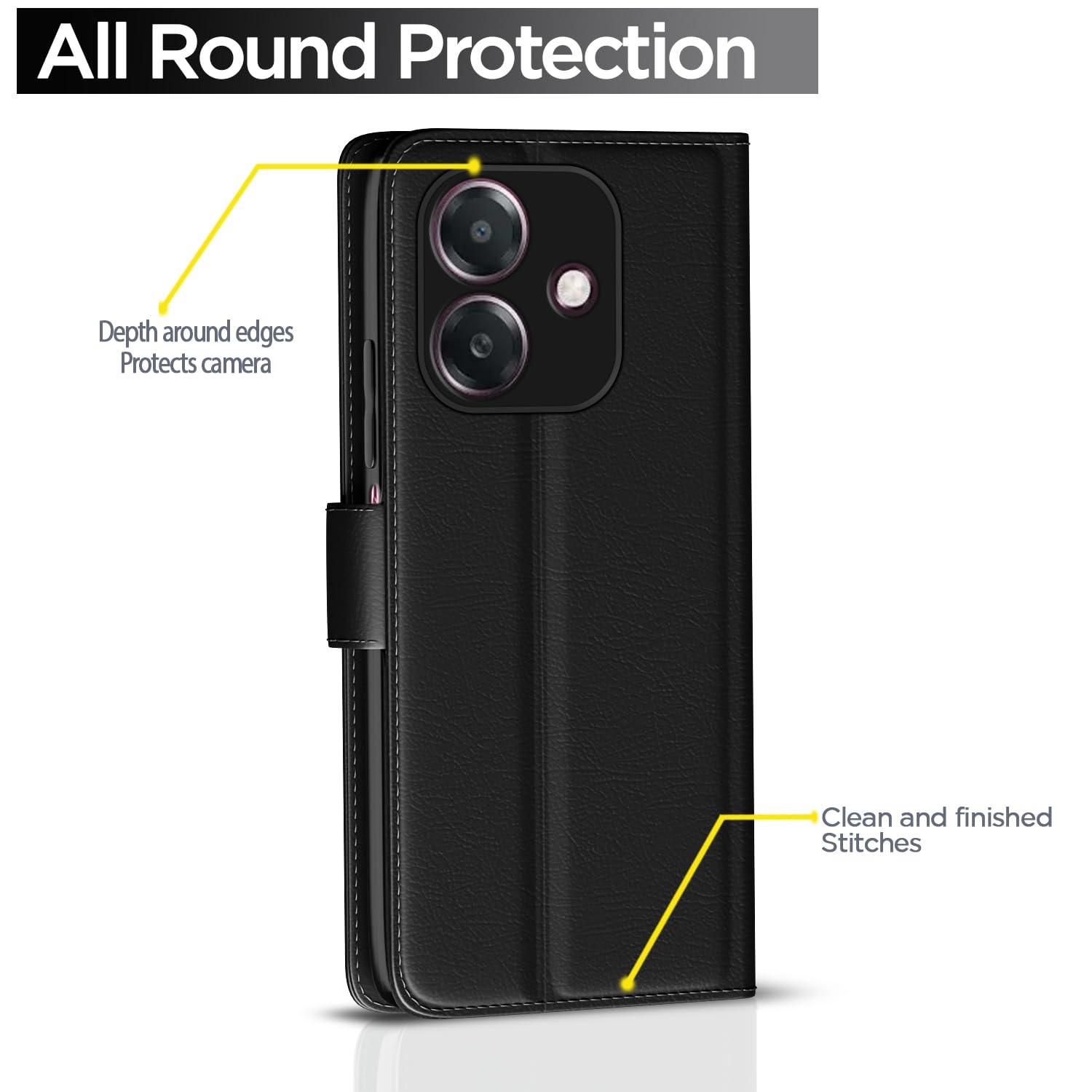 Oppo A3x 5G/A3x 4G/A3 5G flip cover in black by Pikkme – photo 4