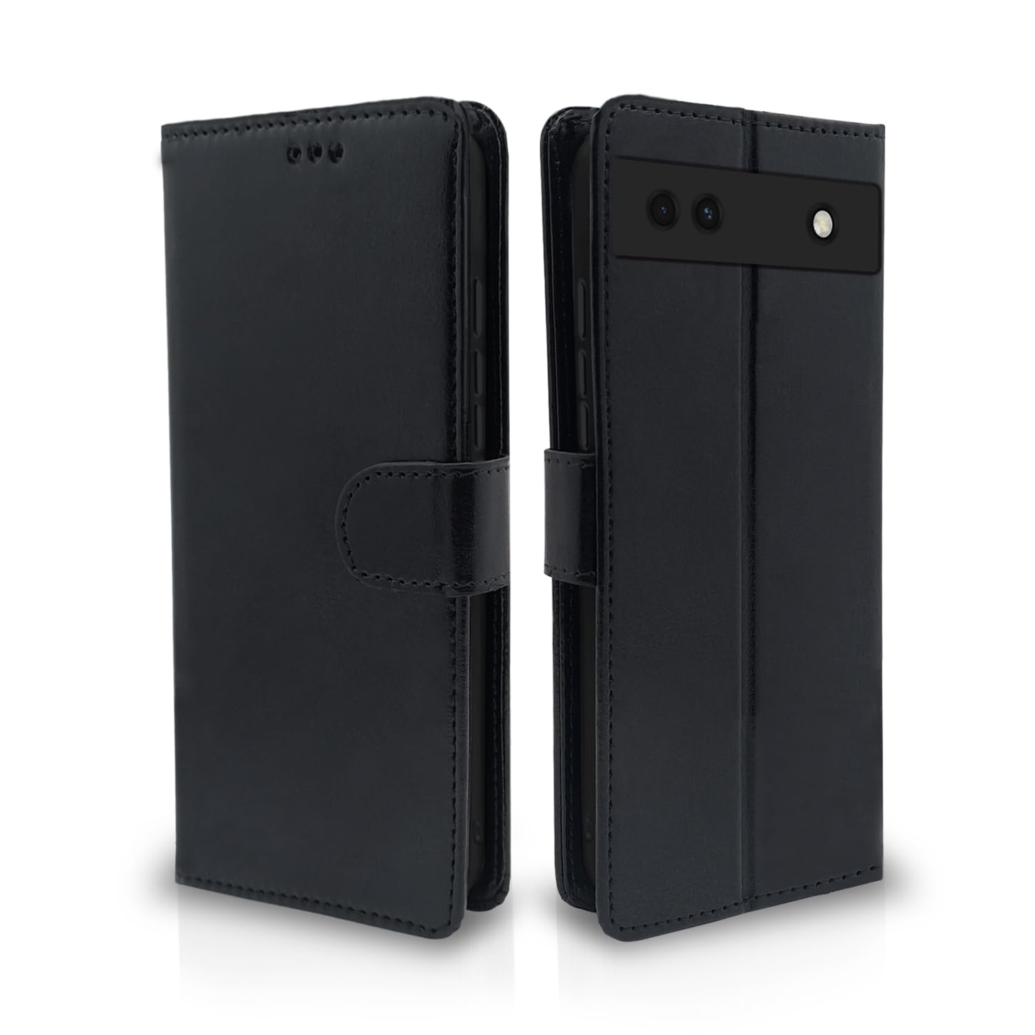 Pikkme black mobile flip cover for Google Pixel 6a