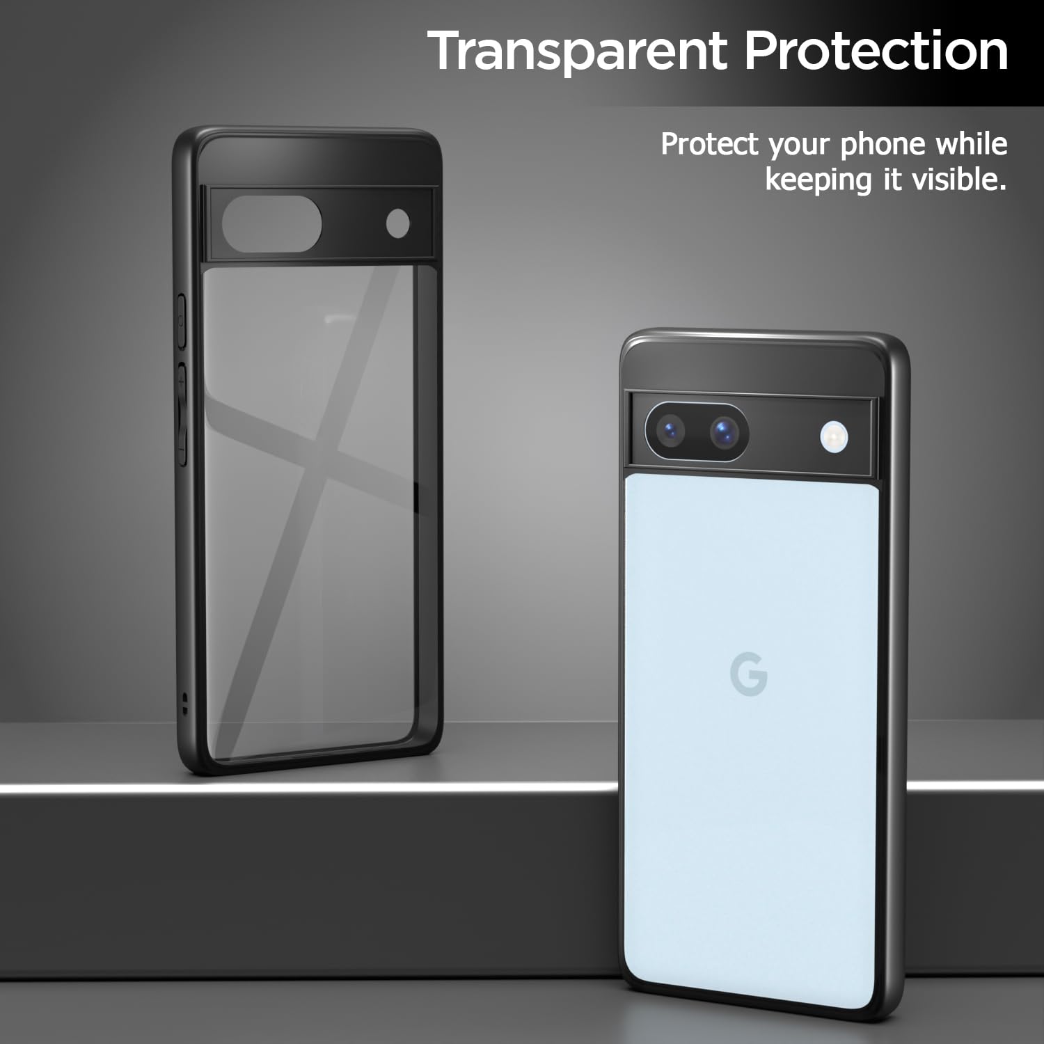 Pikkme black Clear mobile back cover for Pixel 7A – photo 3