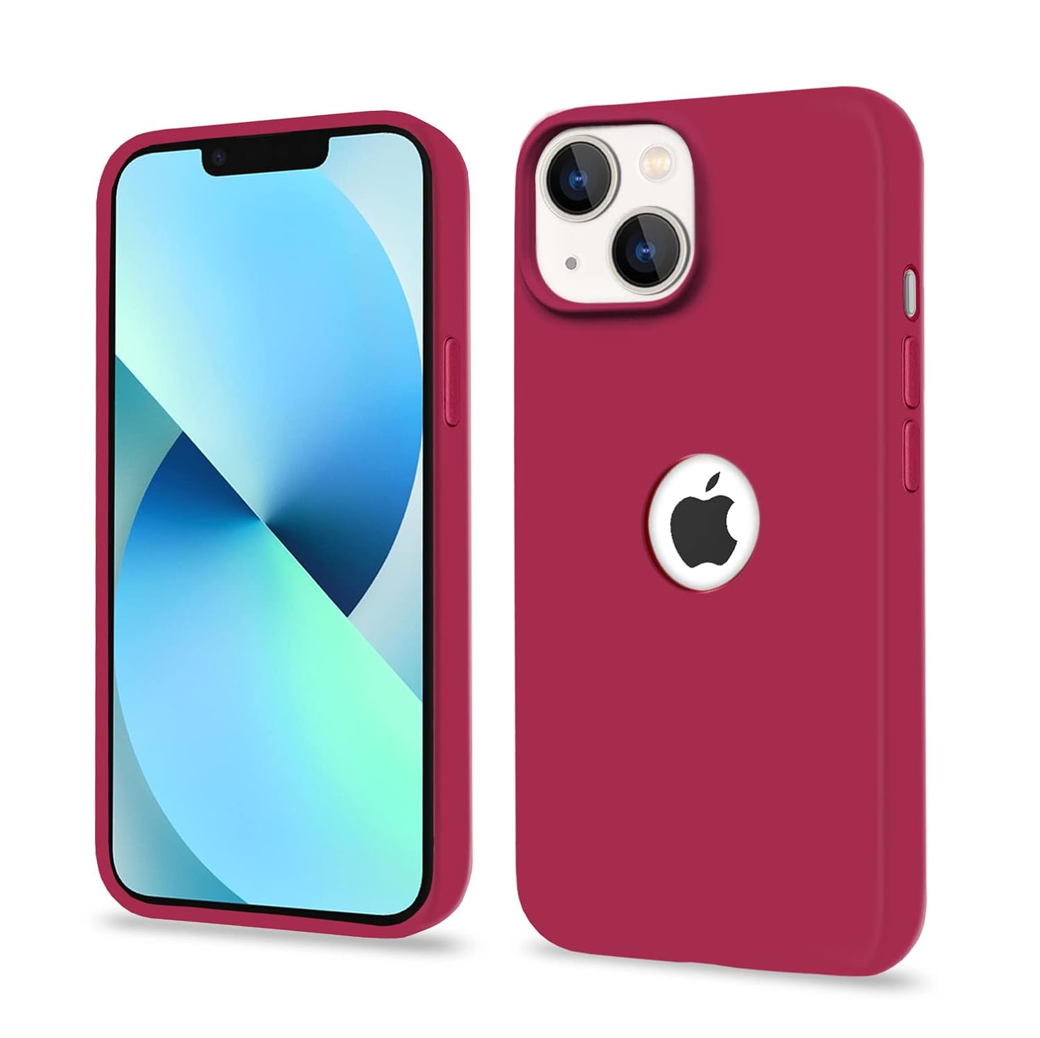 iPhone 13 Mini Super Soft Silicone Back Cover (Rose Red)