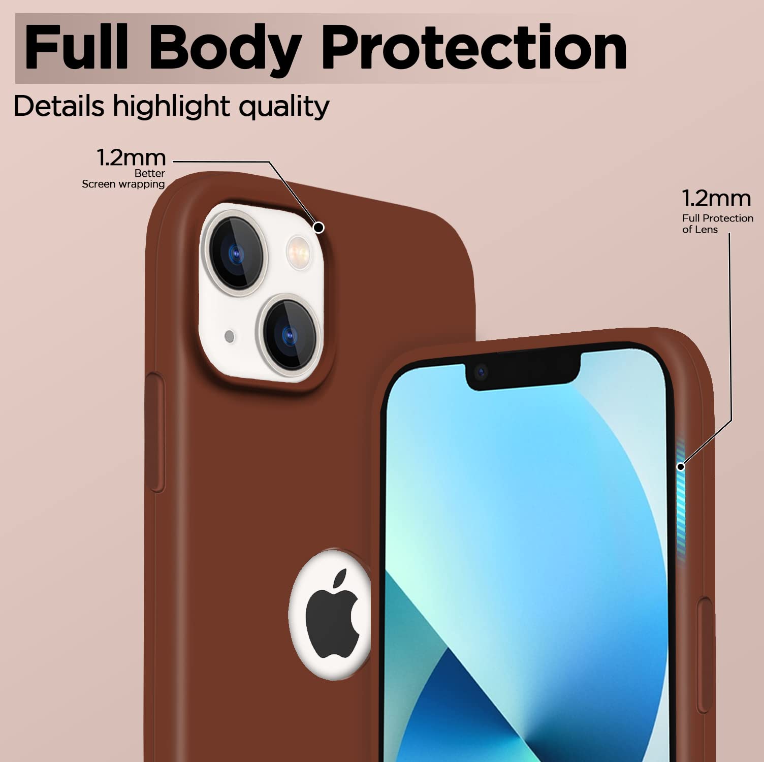 Pikkme iPhone 13 Mini Soft Silicone brown mobile cover – photo 3