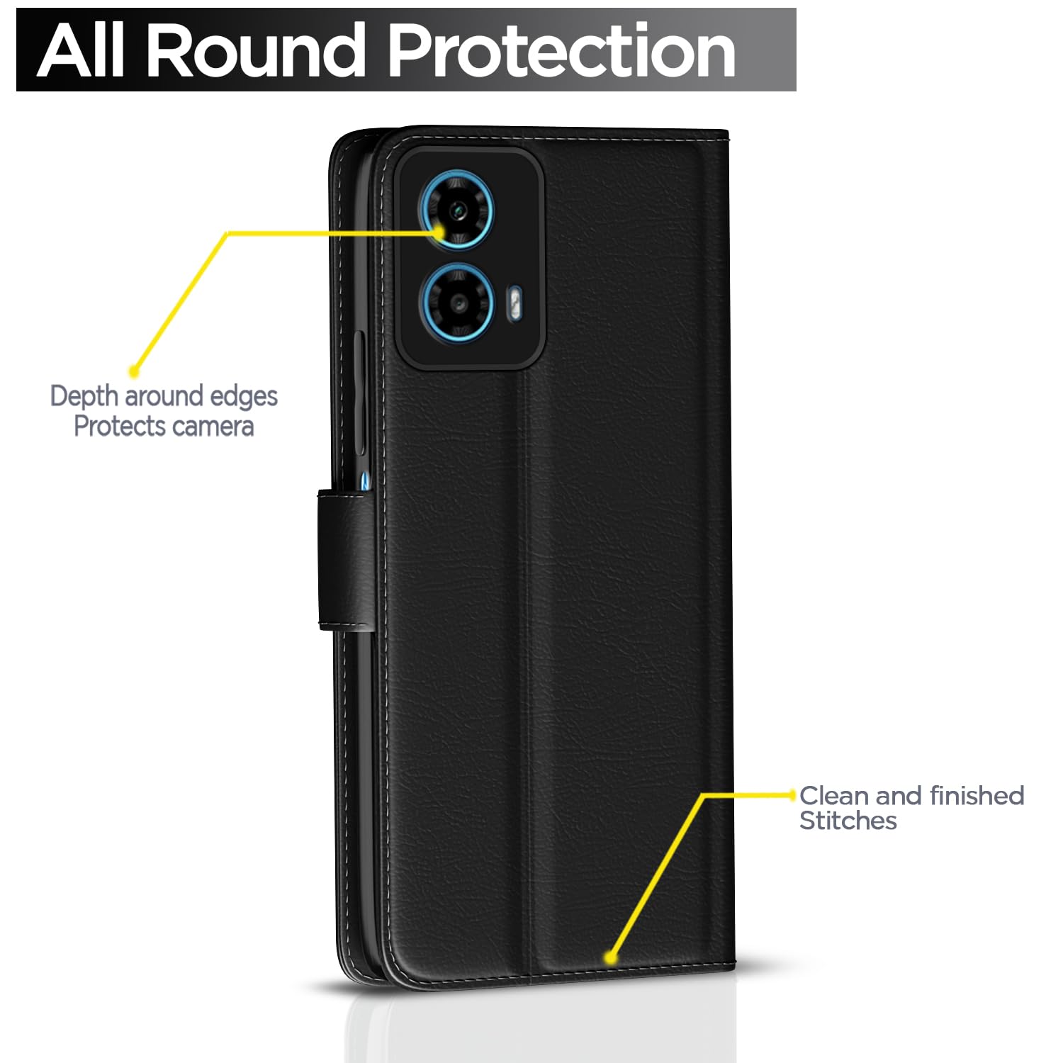 Moto G34/G45 5G Wallet wallet flip cover in black by Pikkme – photo 4