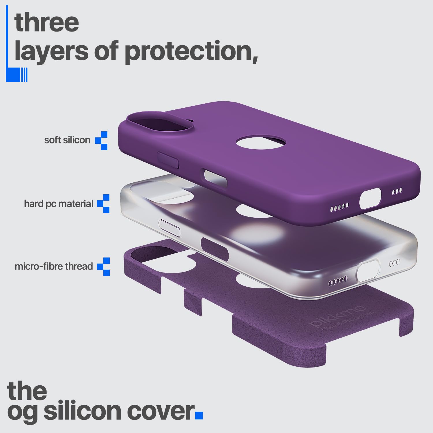 Pikkme iPhone 16 Super Soft Silicone Back Cover (Grape)