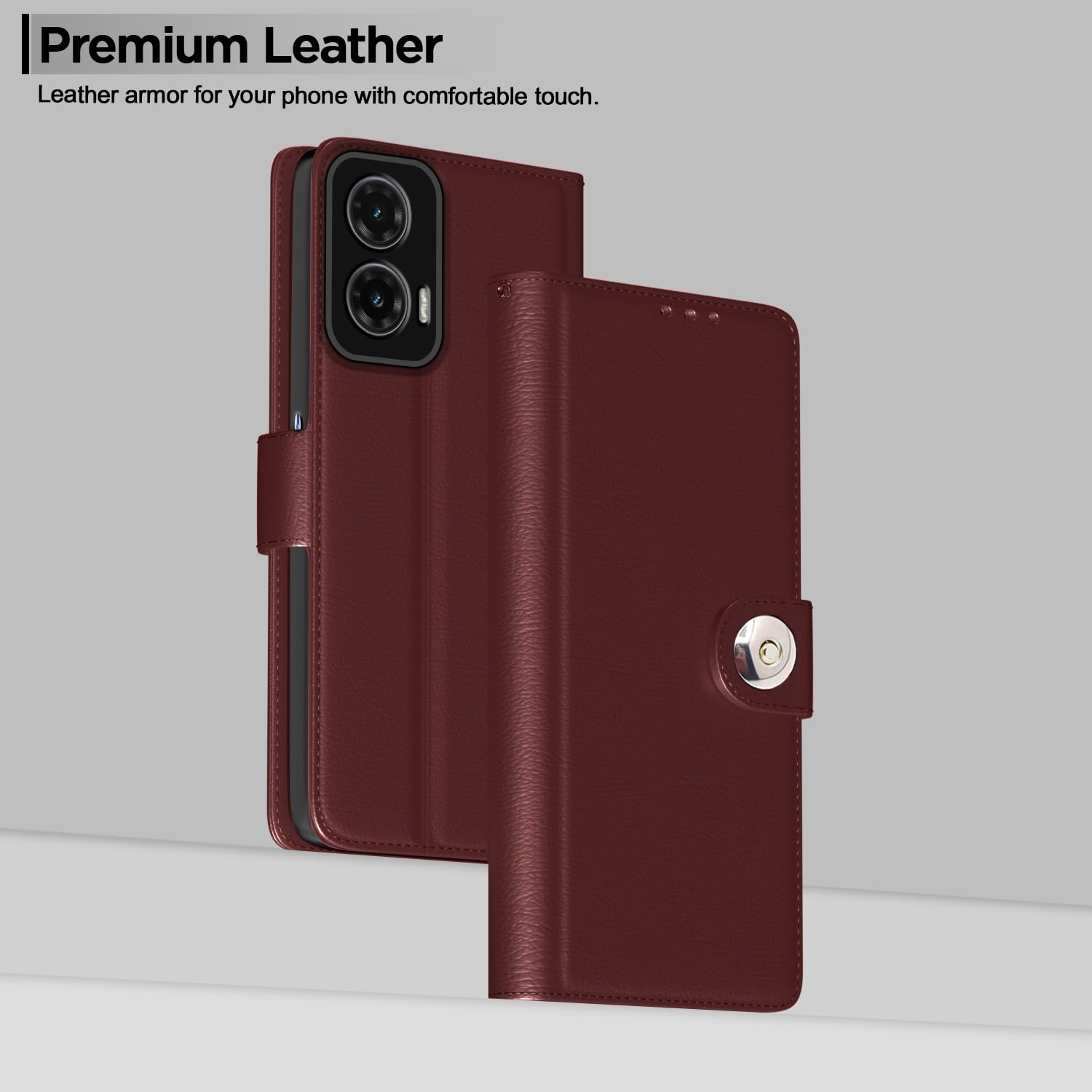 Pikkme Moto G35 5G brown flip case – photo 2