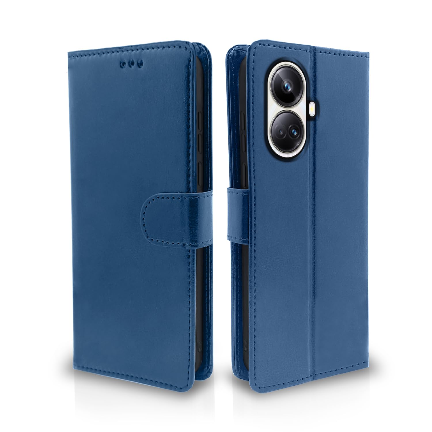 Pikkme Realme 10 Pro Plus Vintage Flip Cover (Blue)
