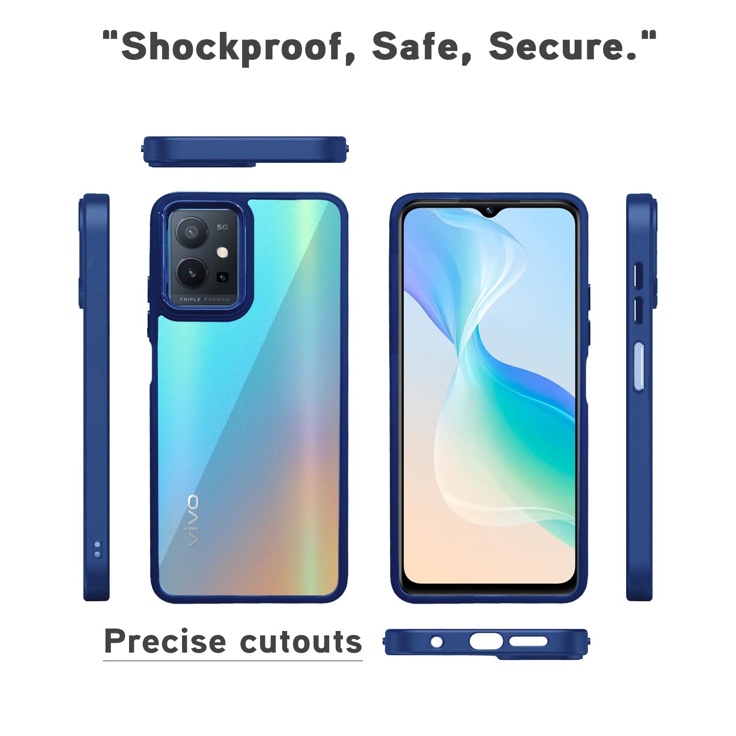 Pikkme Vivo T1/Y75/iQOO Z6 5G Chrome blue back cover – photo 4