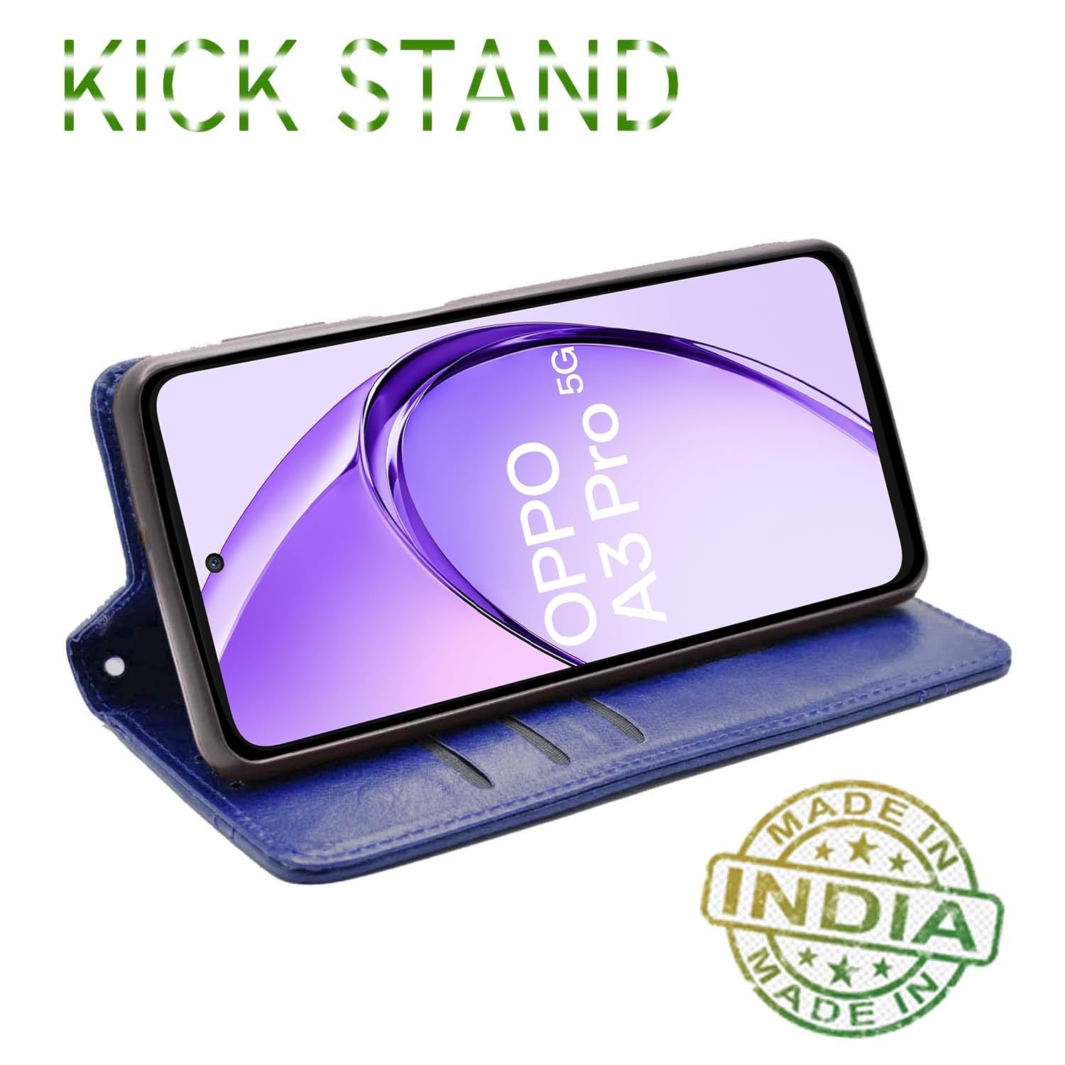 Pikkme Oppo A3 Pro 5G blue mobile flip cover – photo 4