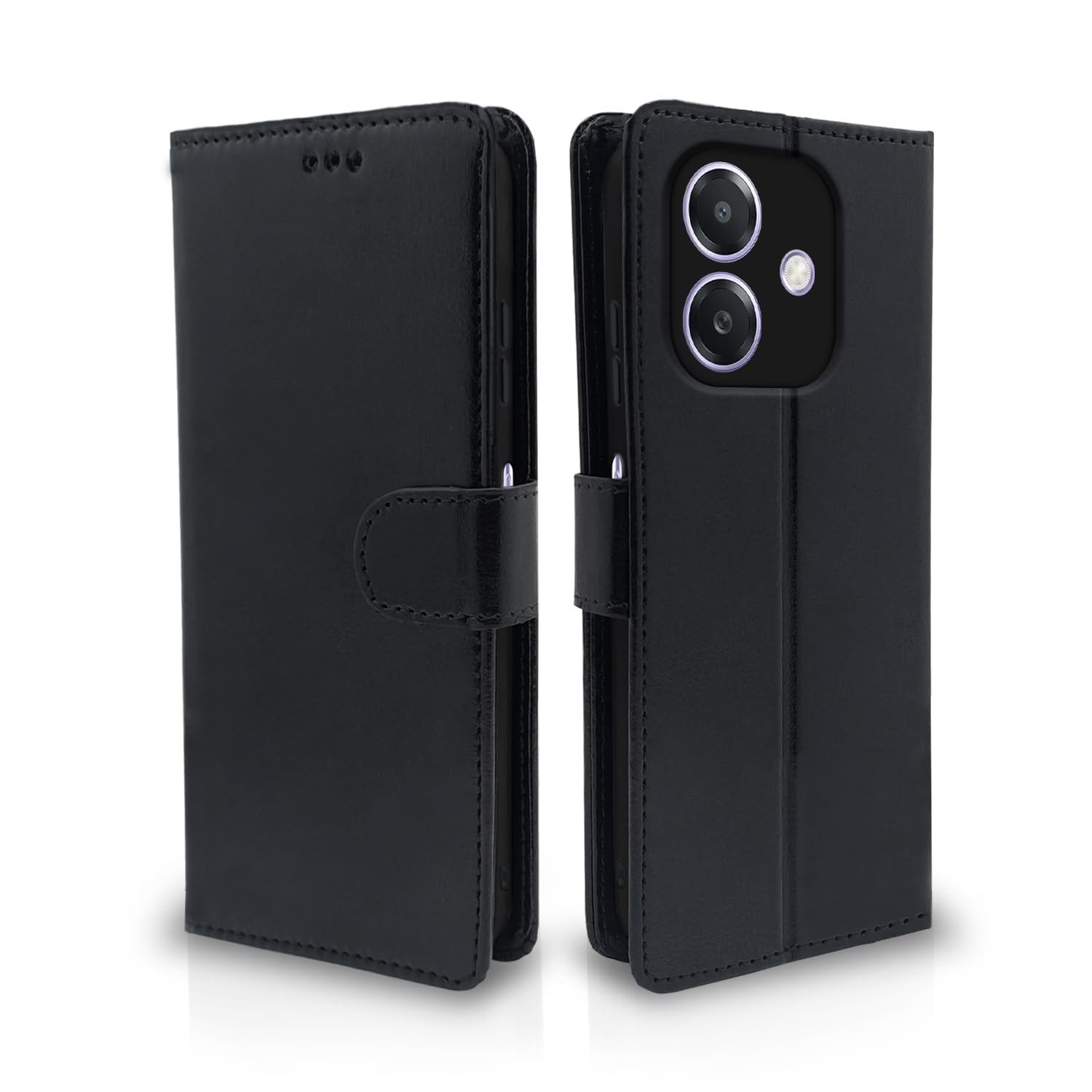 Pikkme Oppo A3X 5G Vintage Flip Cover (Black)
