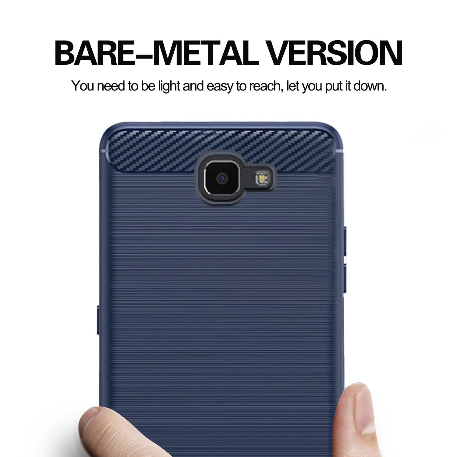 Pikkme Samsung Galaxy J7 Prime Hybrid Carbon Fiber Back Cover | Blue