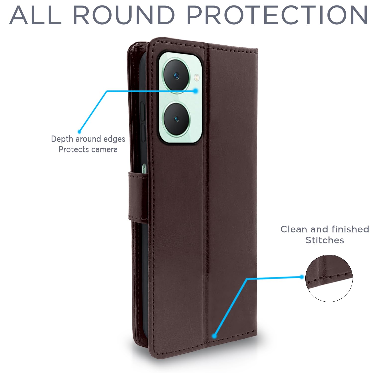 Pikkme Vivo Y18 4G Vintage Flip Cover (Coffee)