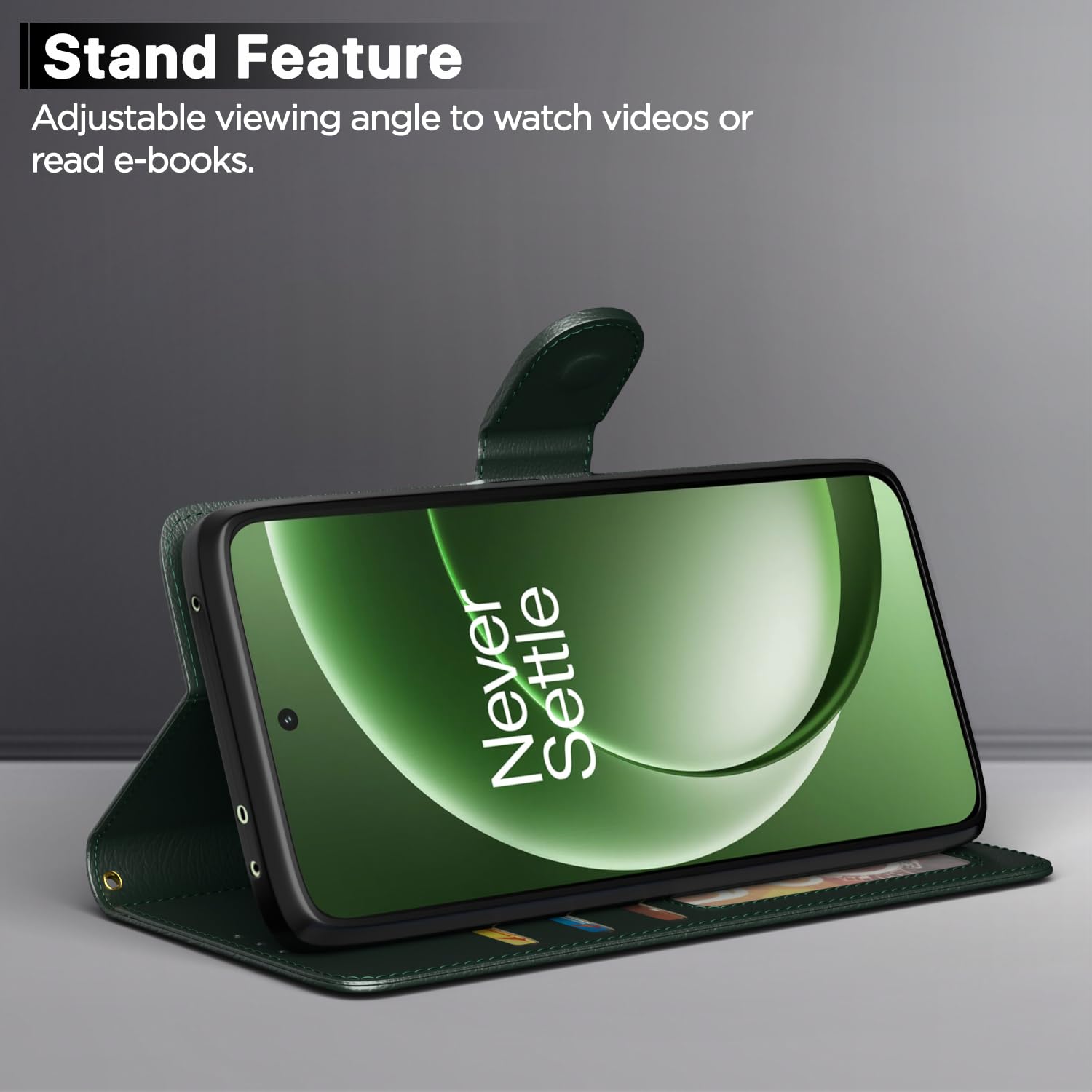 Green Wallet flip cover for OnePlus 15R 5G – Pikkme – photo 3
