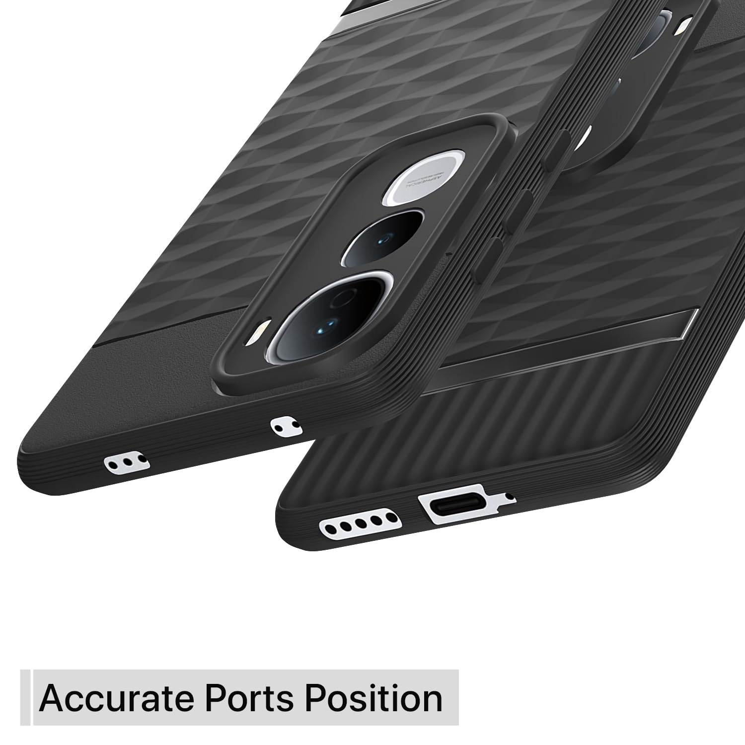 Black Silicone phone cover for Vivo Y400 5G – Pikkme – photo 4