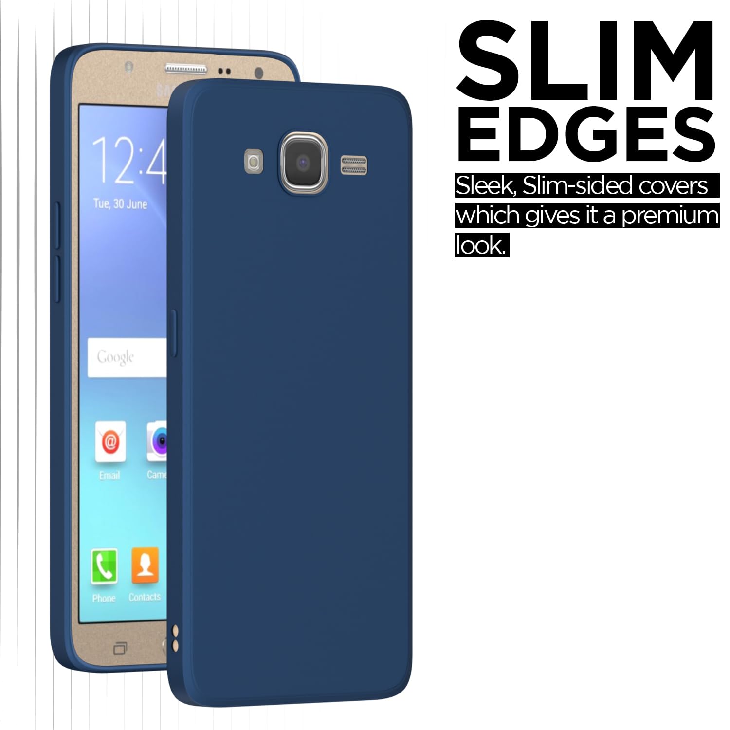 Pikkme Samsung Galaxy J7 2015 / J7 / J7 Nxt Soft Matte Silicone Shockproof Case (Blue)