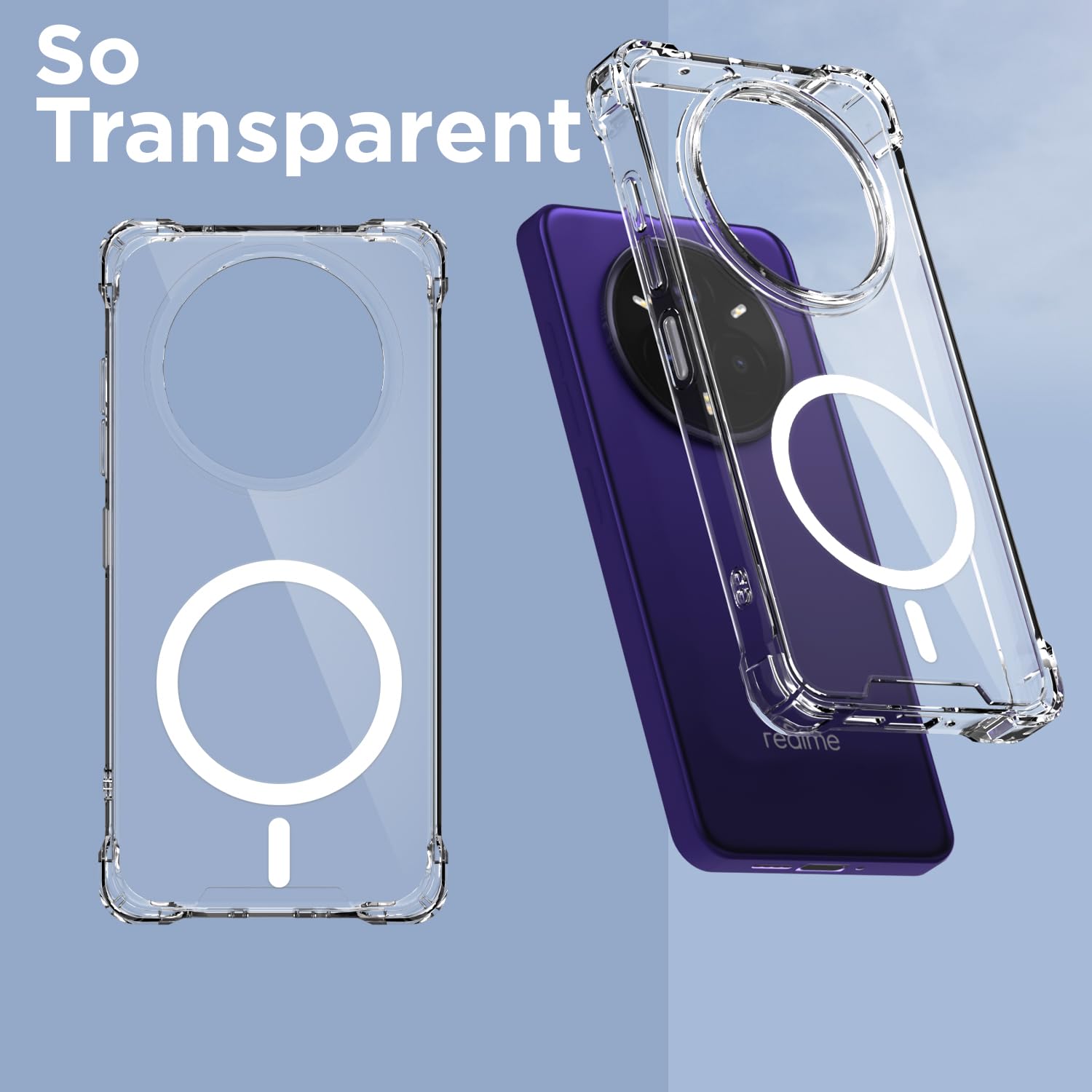 Realme 14 Pro Plus 5G mobile back cover in transparent mag-safe by Pikkme – photo 2