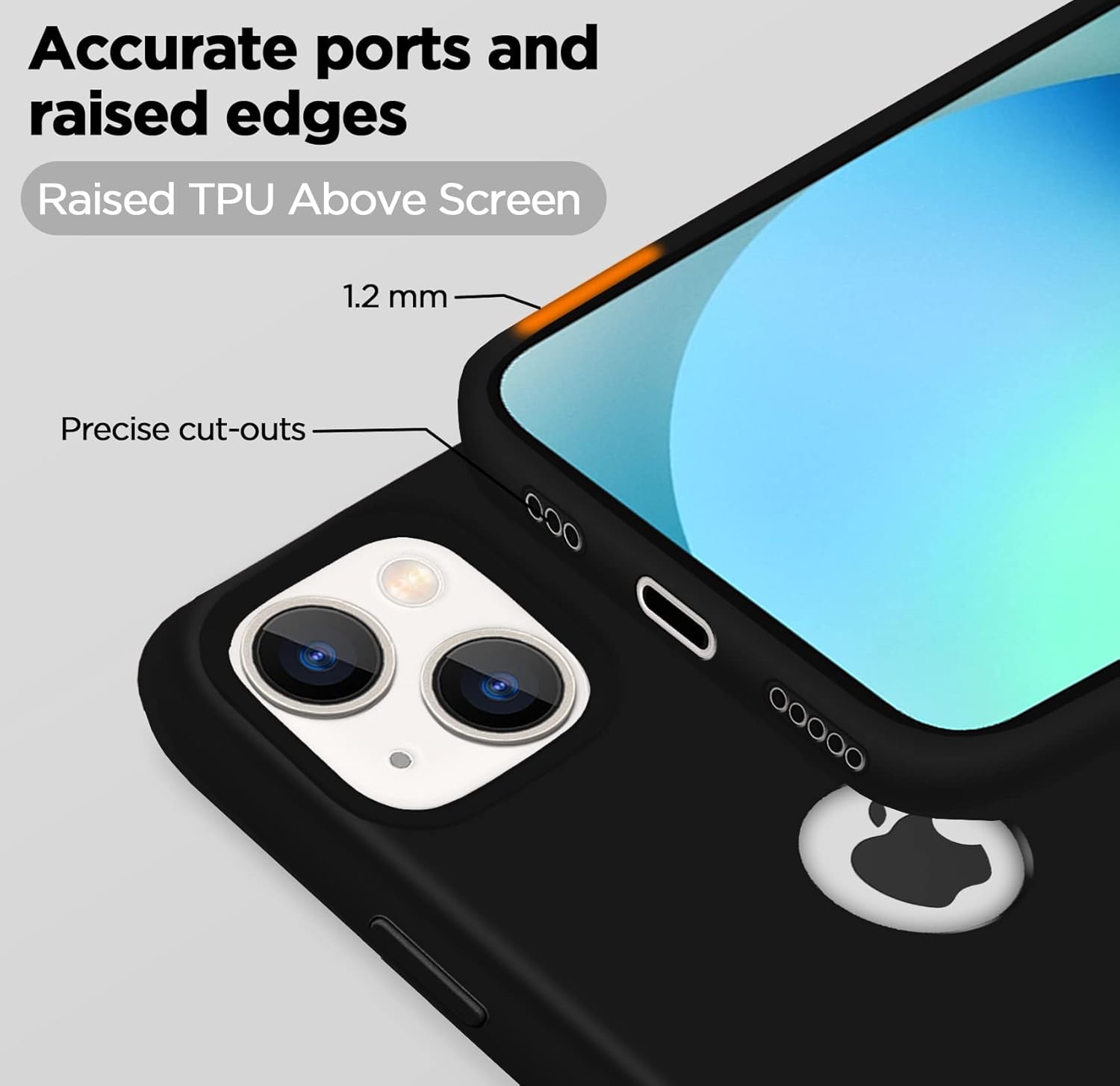Pikkme iPhone 13 Super Soft Silicone Back Cover (Black)