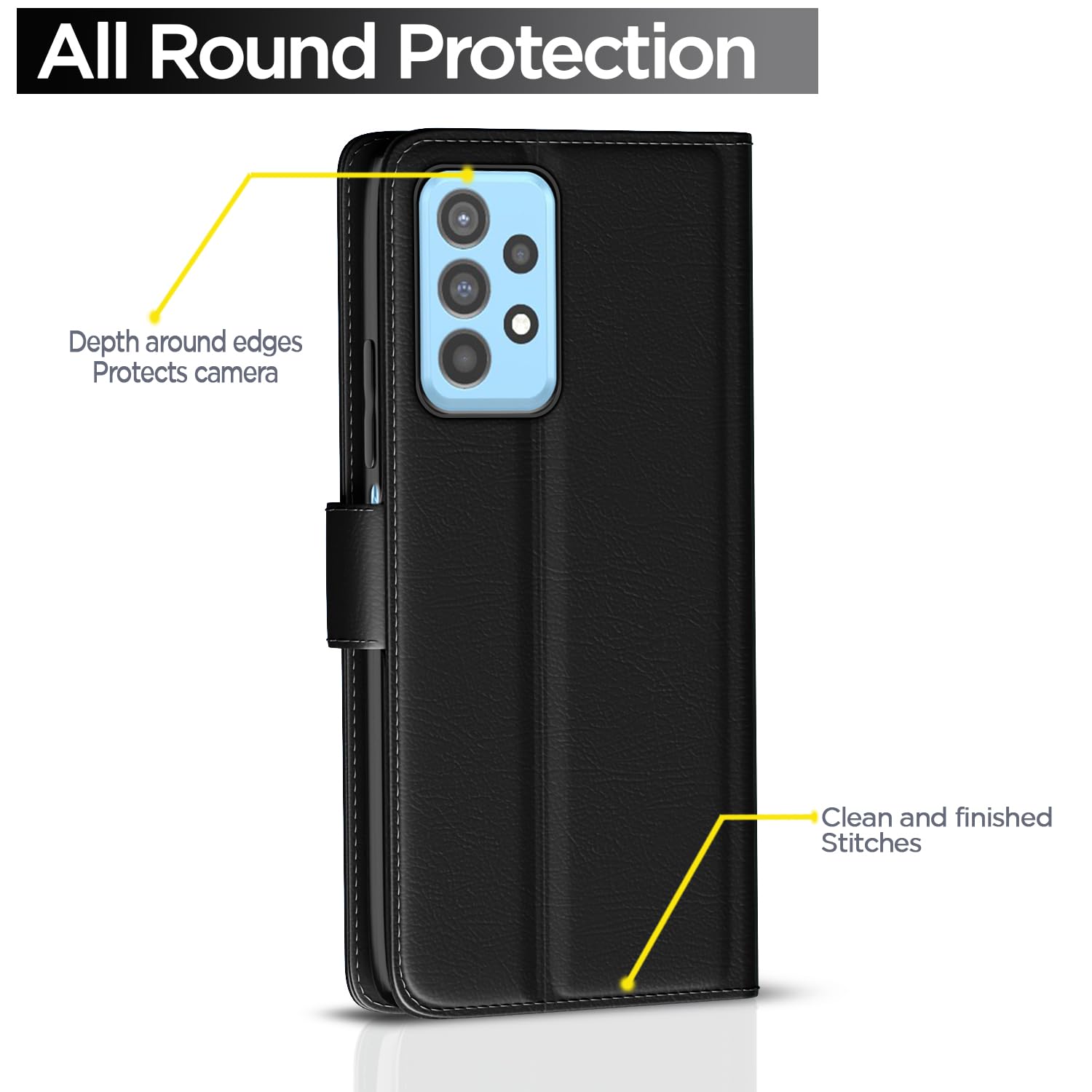 Pikkme black Wallet wallet flip cover for Samsung A32 – photo 4