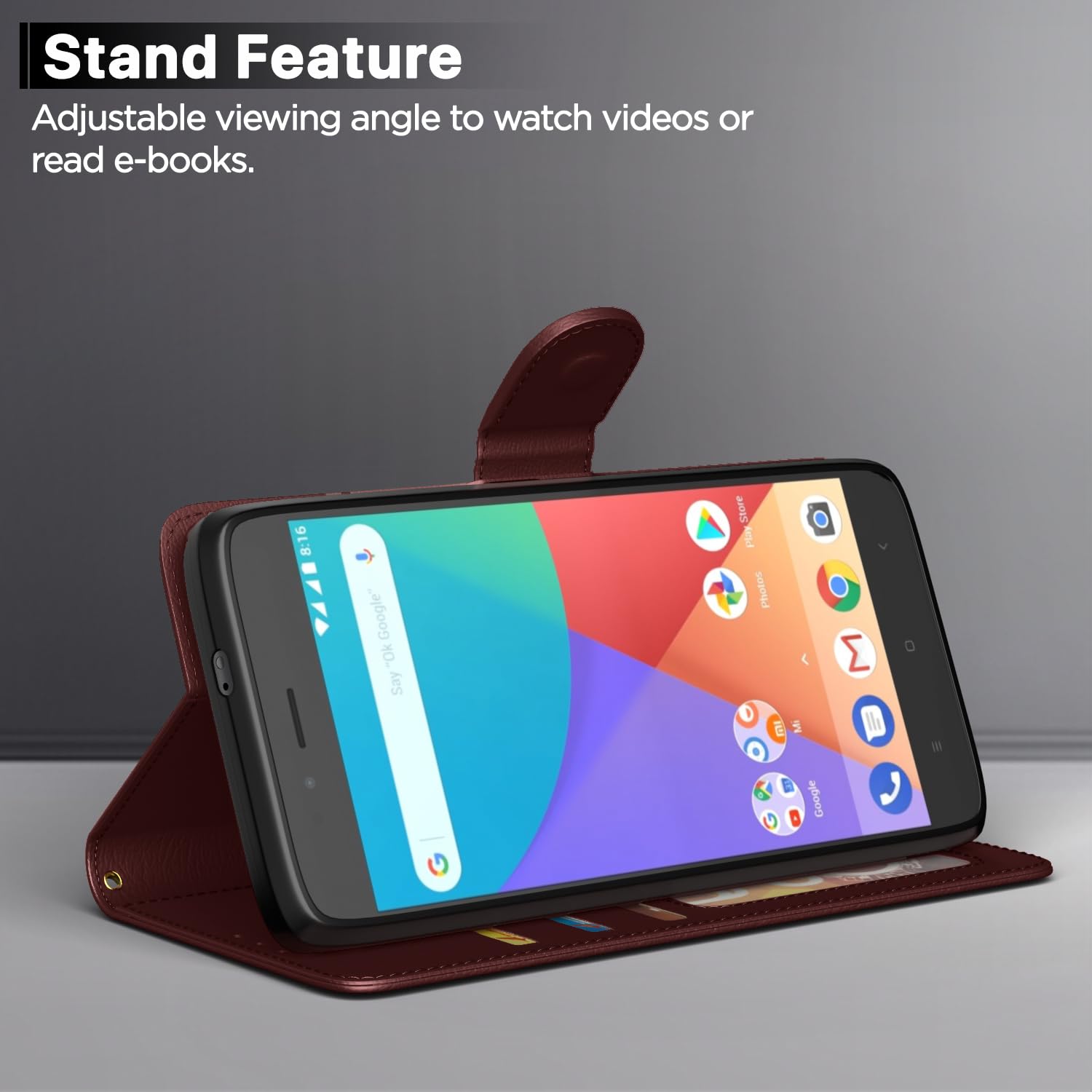 Pikkme brown flip case for Mi A1 – photo 3