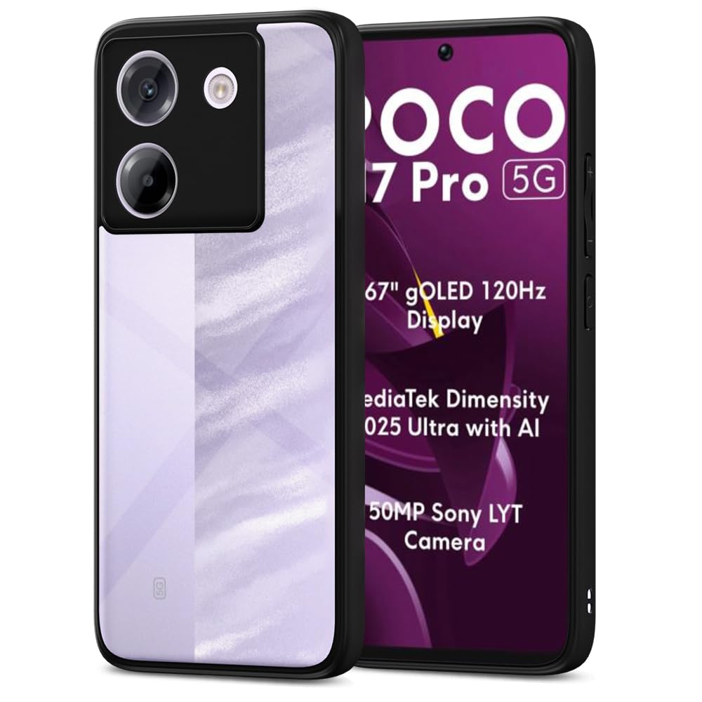 Pikkme black Hybrid mobile cover for Poco M7 Pro 5G