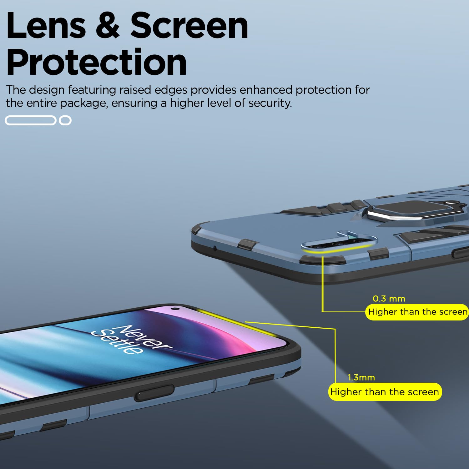 Pikkme OnePlus Nord Ce 5G D5 Tough Armor Back Cover | Blue
