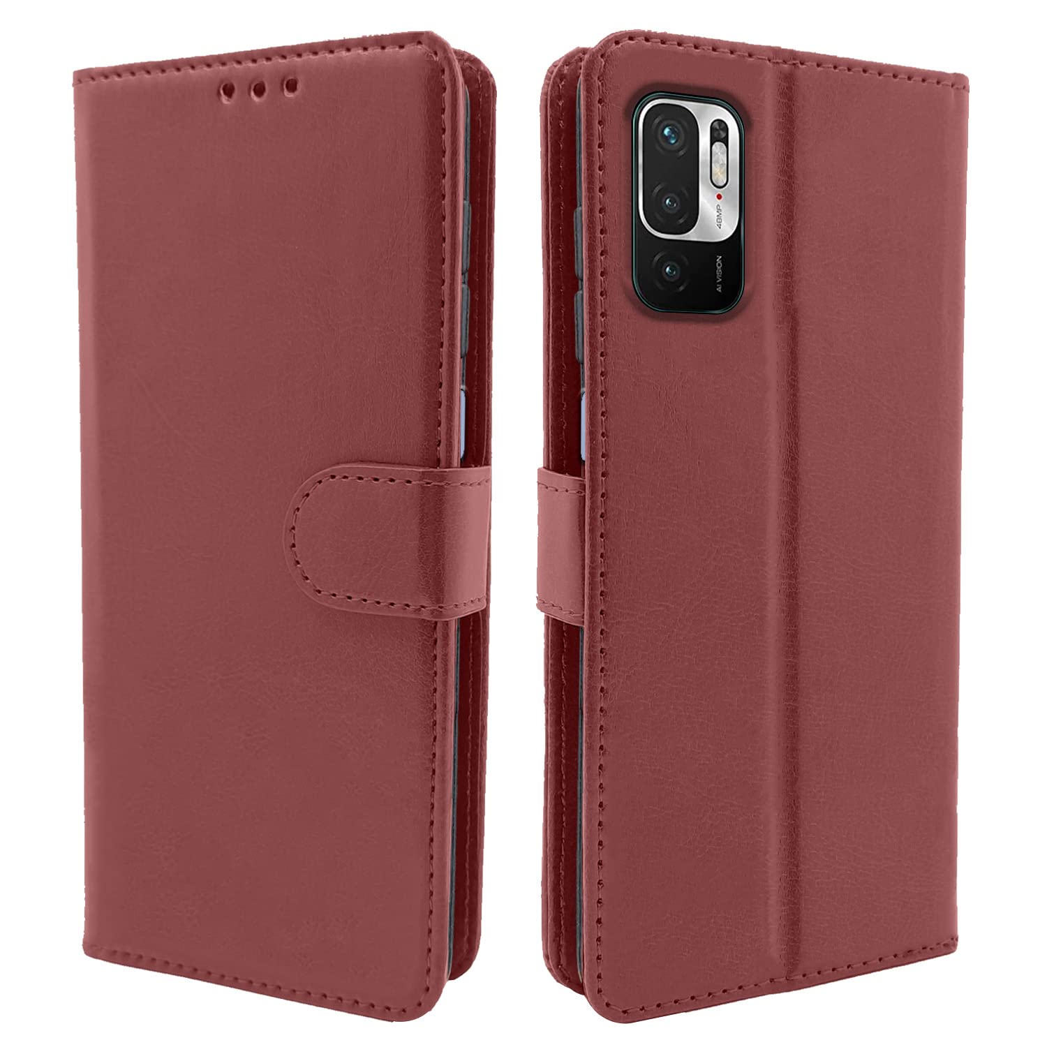 Redmi Note 10T Brown Vintage Flip Cover