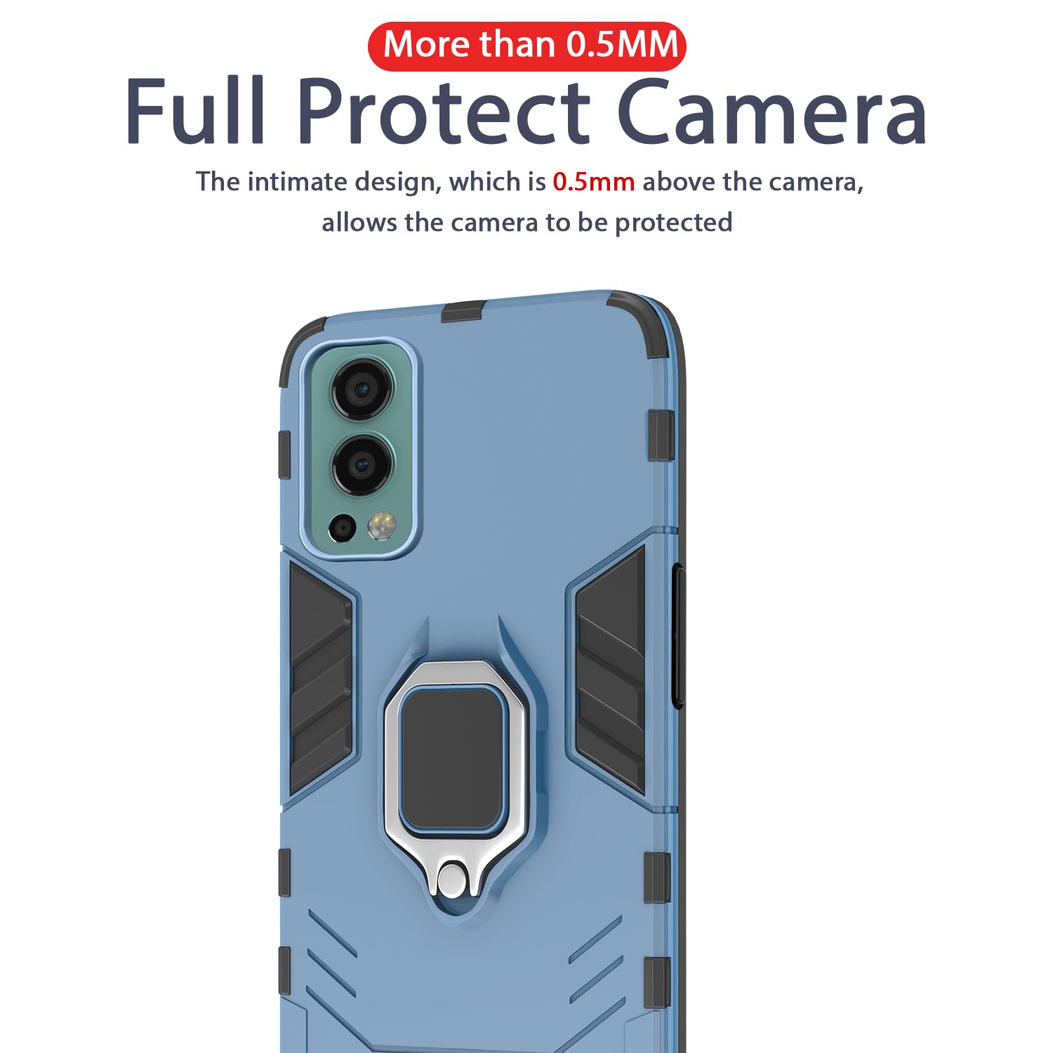 Pikkme OnePlus Nord 2 5G / OnePlus Nord 2 5G D5 Tough Armor Back Cover | Blue