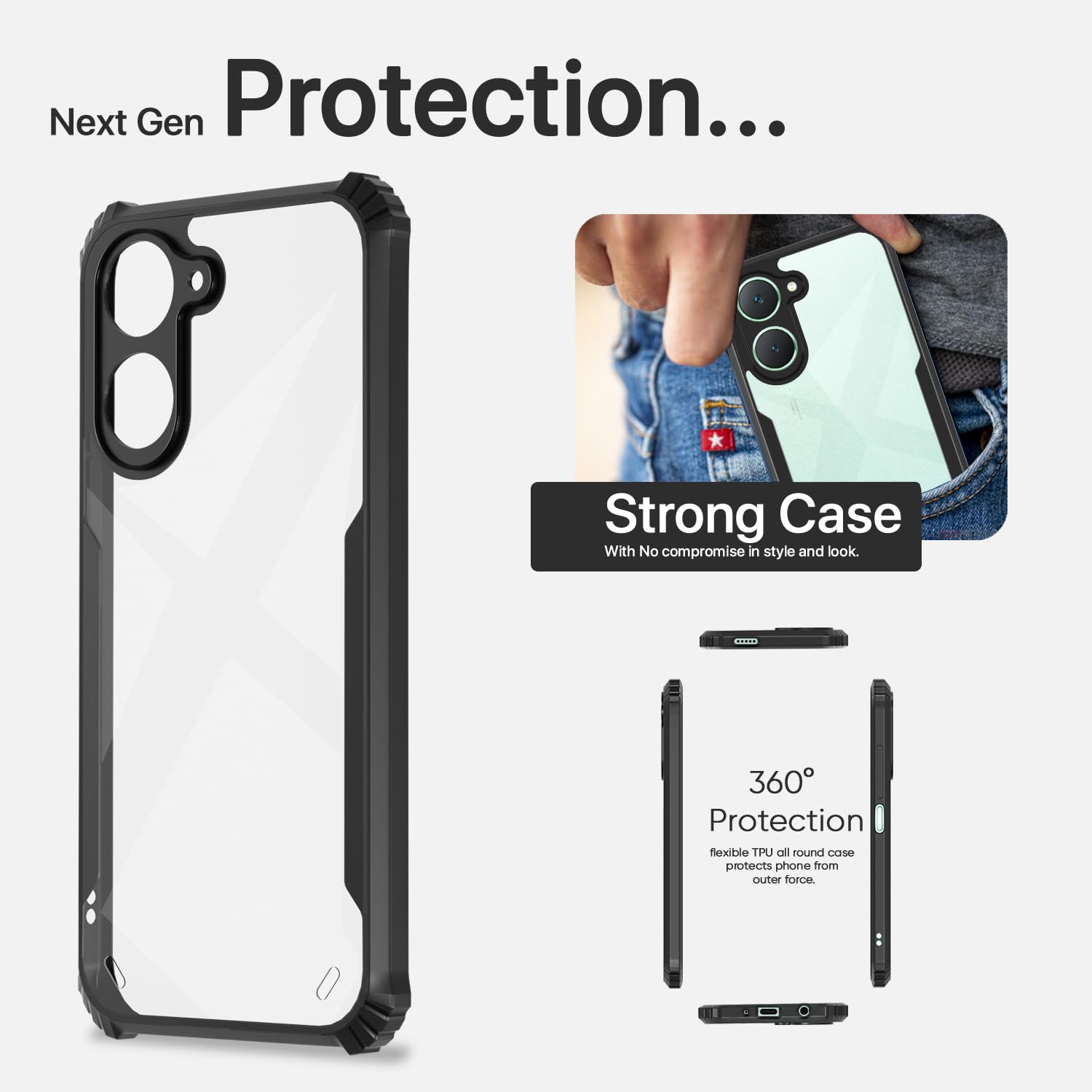 Black Clear mobile cover for Vivo Y03 4G – Pikkme – photo 6