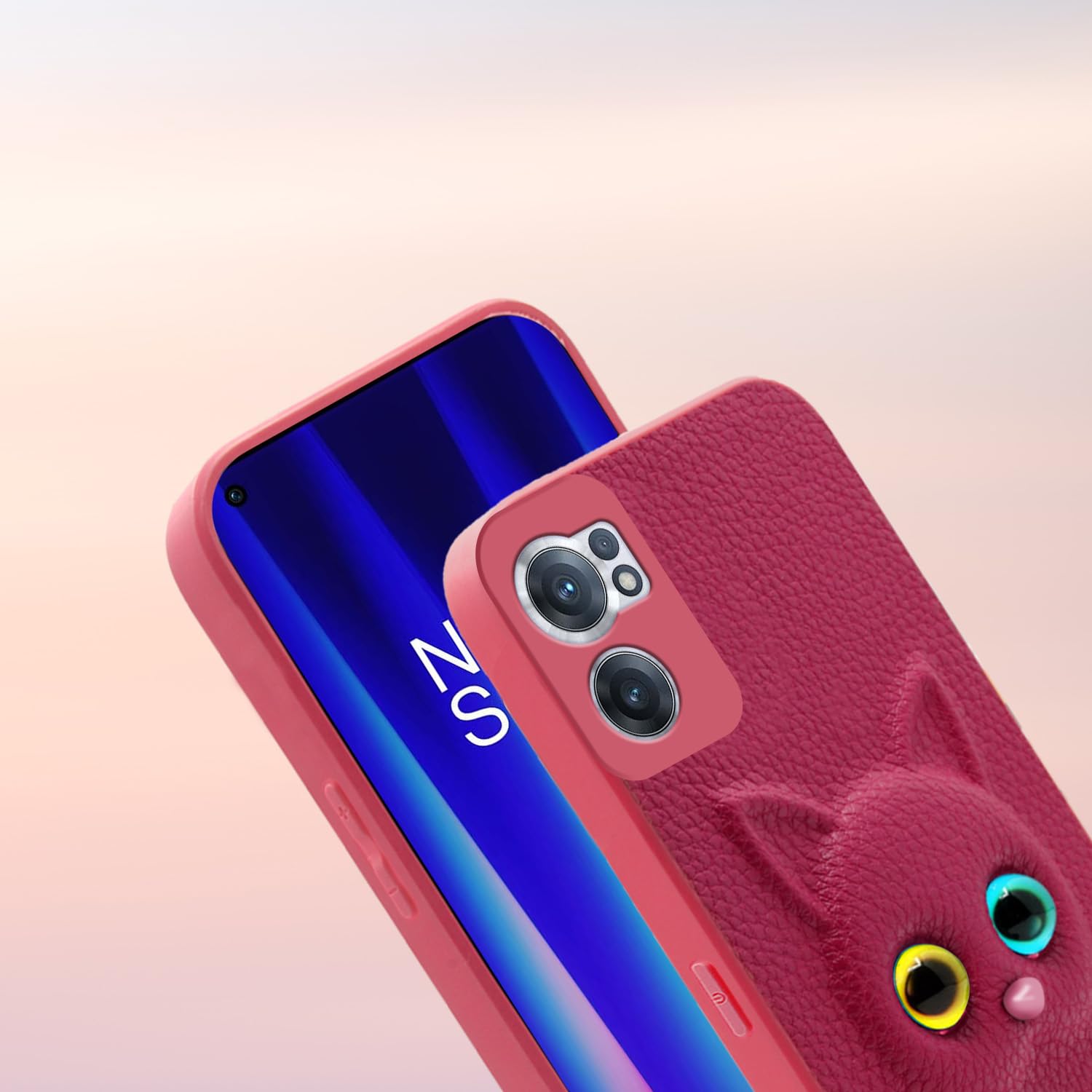 Pikkme Oneplus Nord Ce 2 5G Kitty Back Cover (Pink)