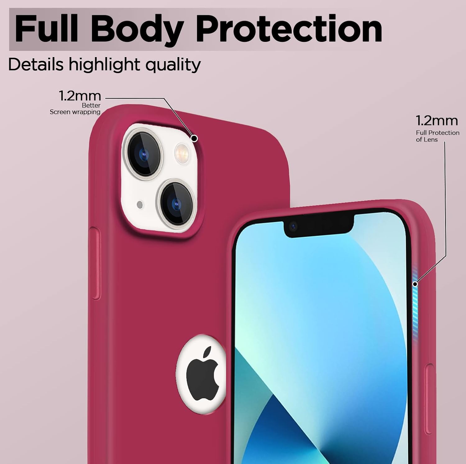 Pikkme iPhone 13 Mini Super Soft Silicone Back Cover (Rose Red)