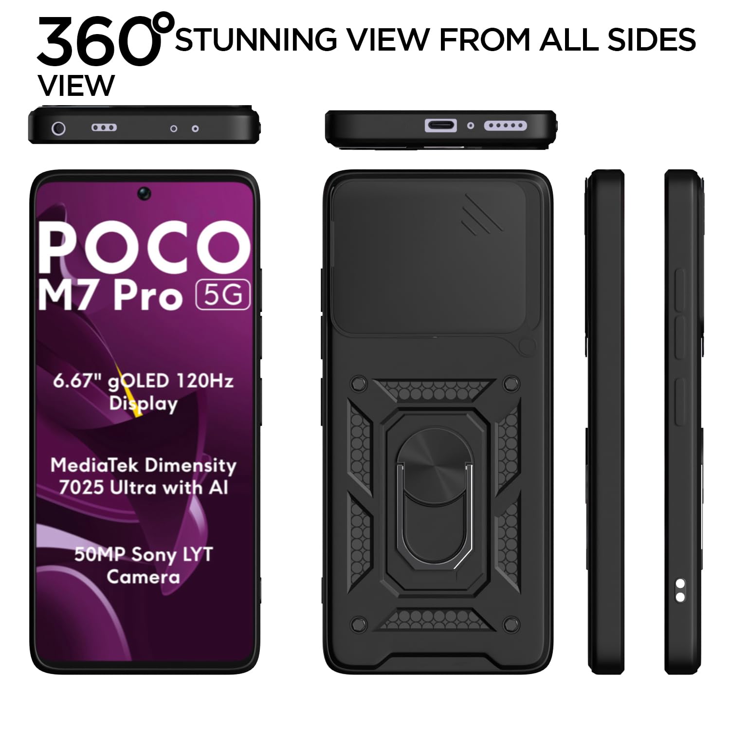 Poco M7 Pro 5G mobile cover in black by Pikkme – photo 5