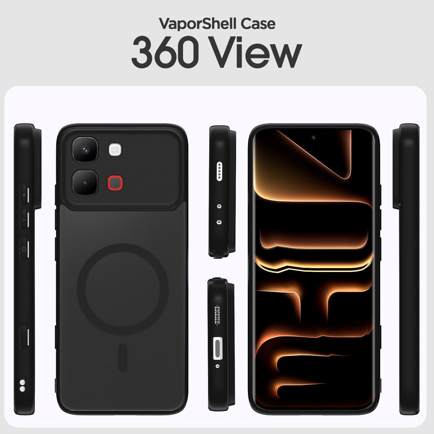Infinix Note Edge 5G MagSafe mobile back cover in black smoke mag-safe by Pikkme – photo 2