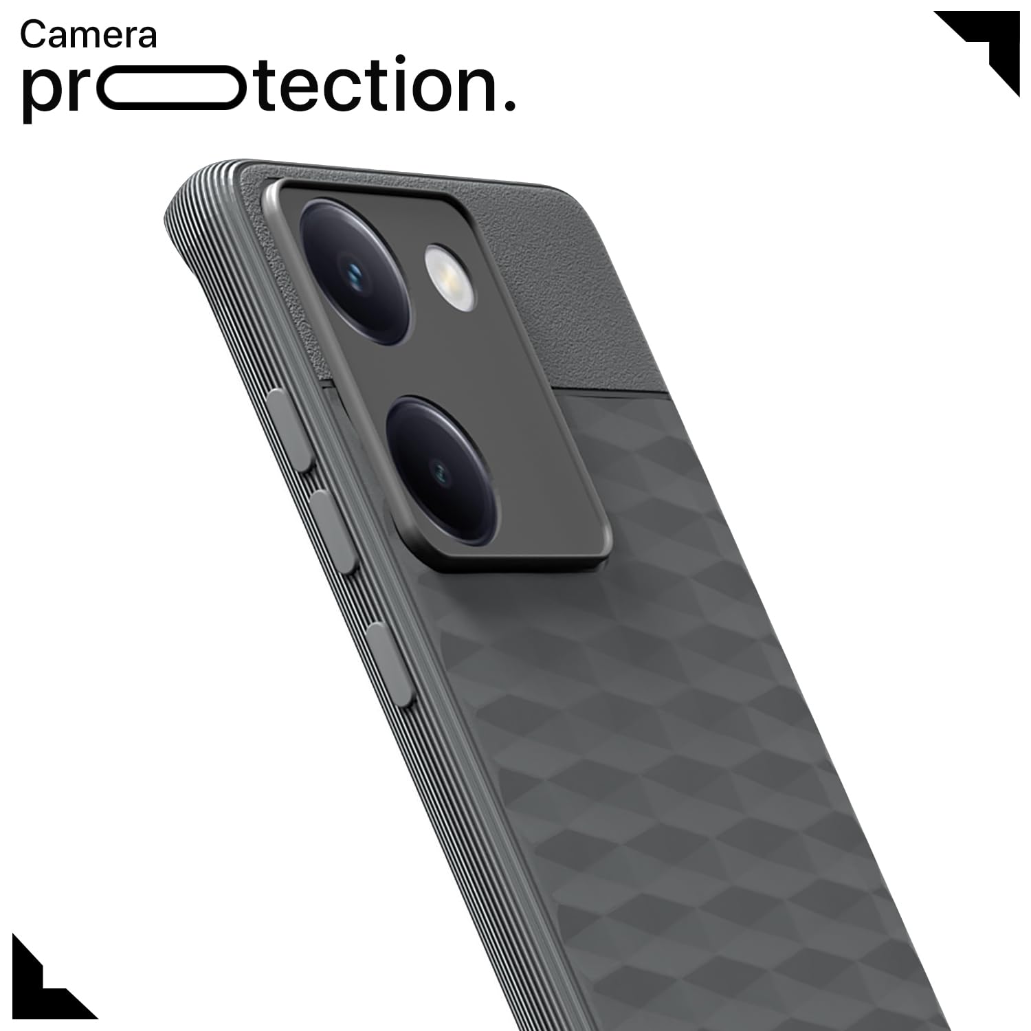 Pikkme Vivo Y300 Plus 5G Shockproof Soft Flexible Gencase Back Cover (Grey)