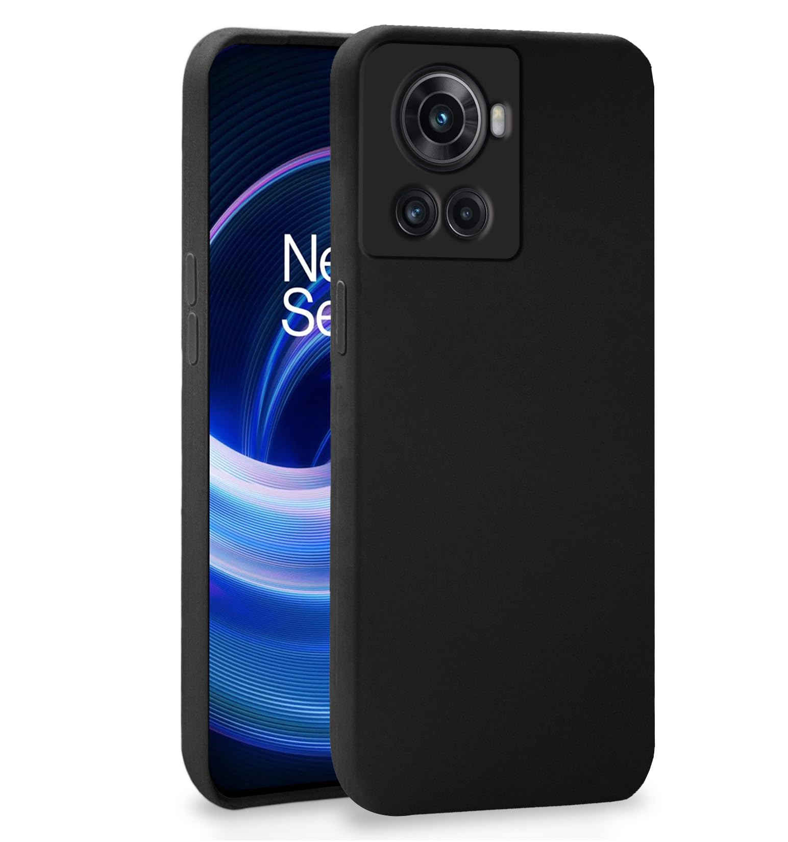 Pikkme black Liquid Silicone mobile back cover for OnePlus 10R/10R Prime 5G