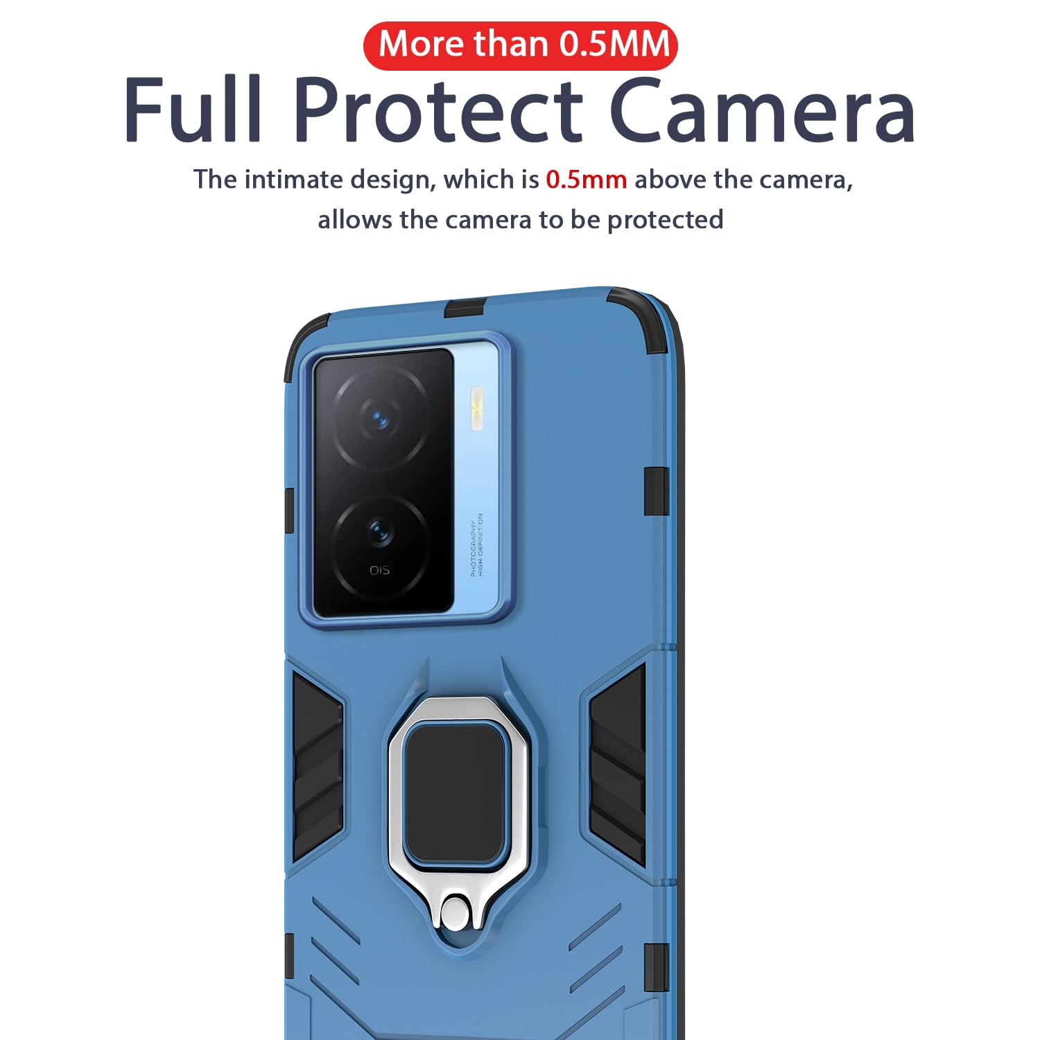 Pikkme iQOO Z7 5G / iQOO Z7s 5G D5 Tough Armor Back Cover | Blue