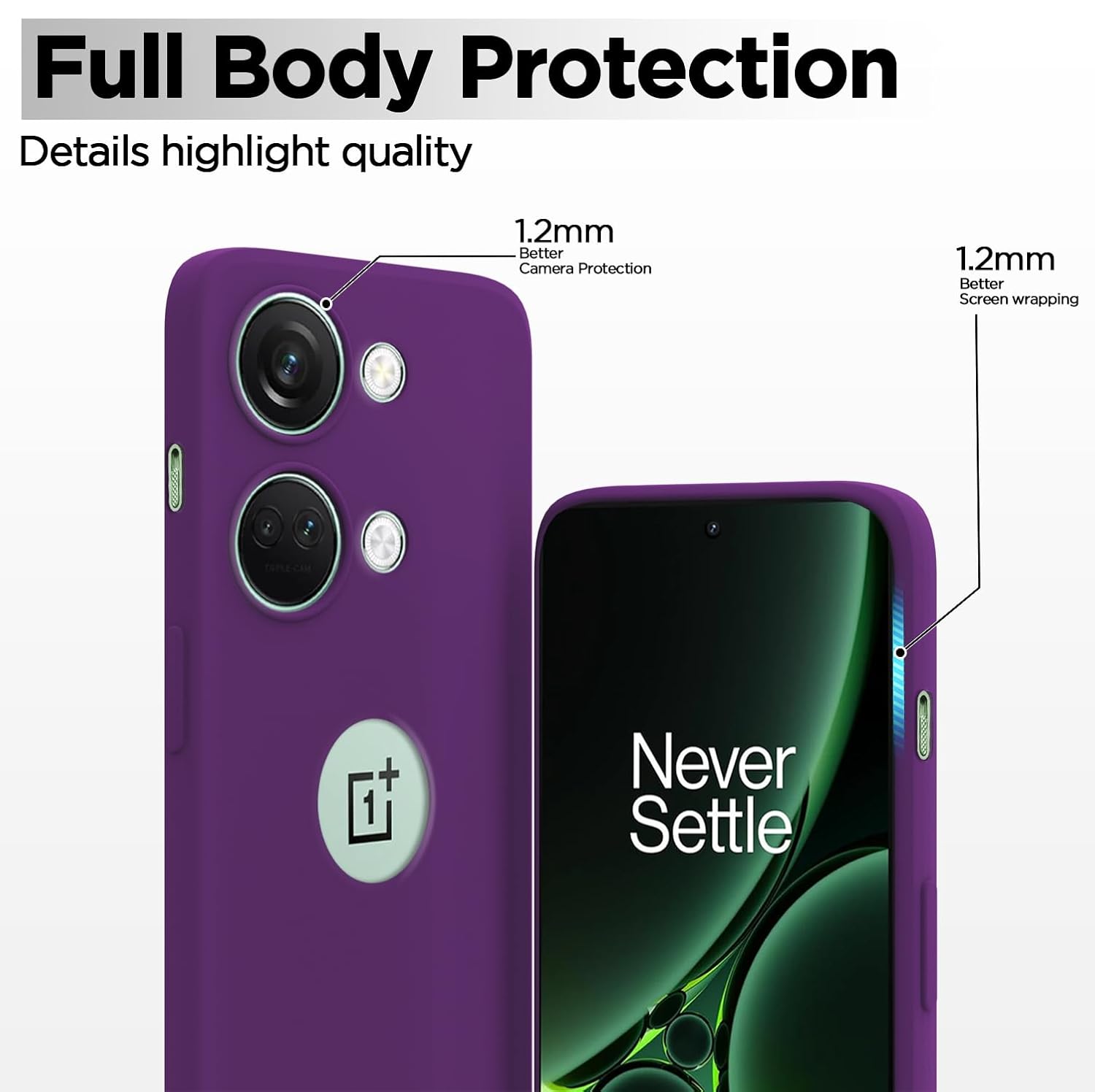 Pikkme OnePlus Nord 3 5G Super Soft Silicone Back Cover (Violet)