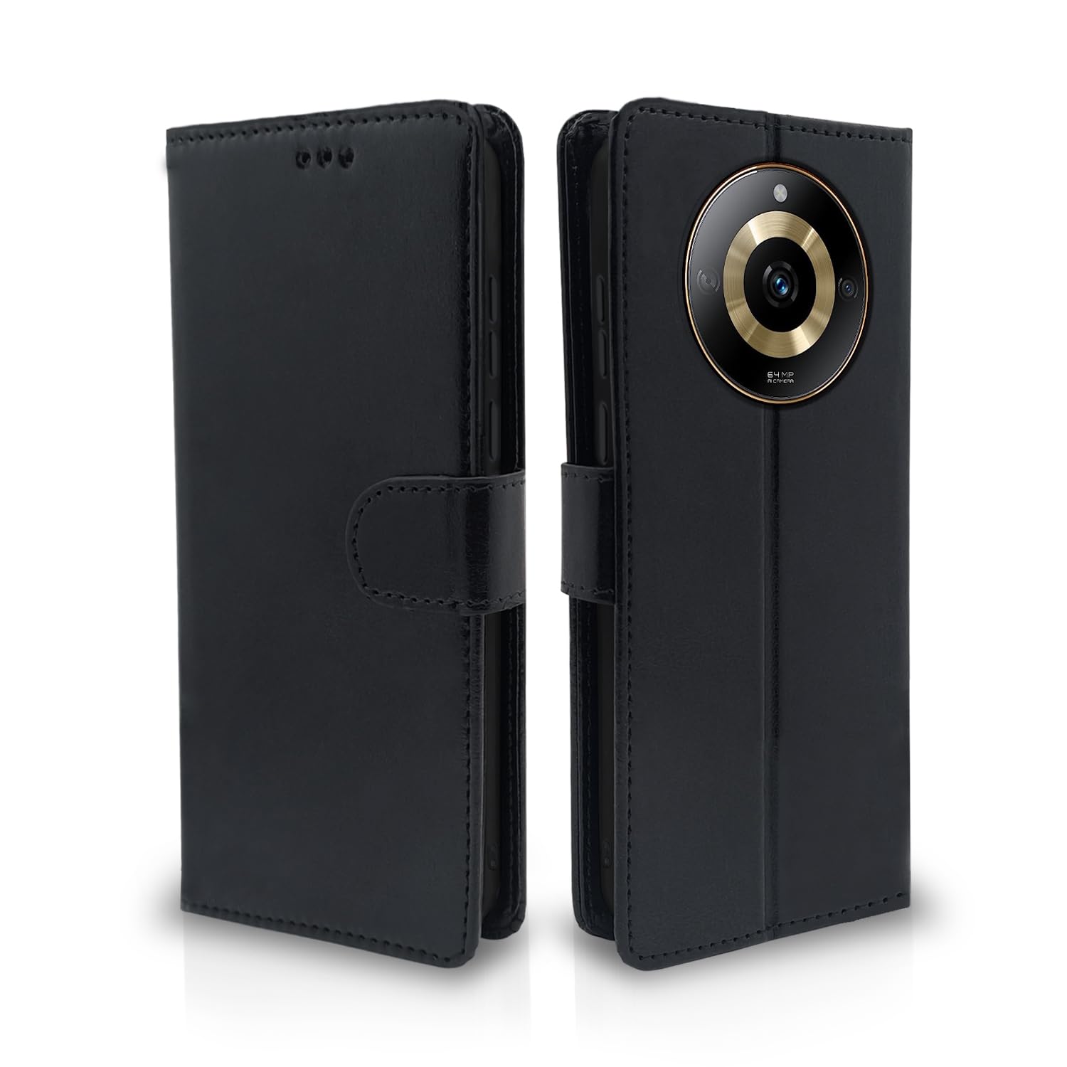 Pikkme black Wallet flip cover for Realme Narzo 60 5G