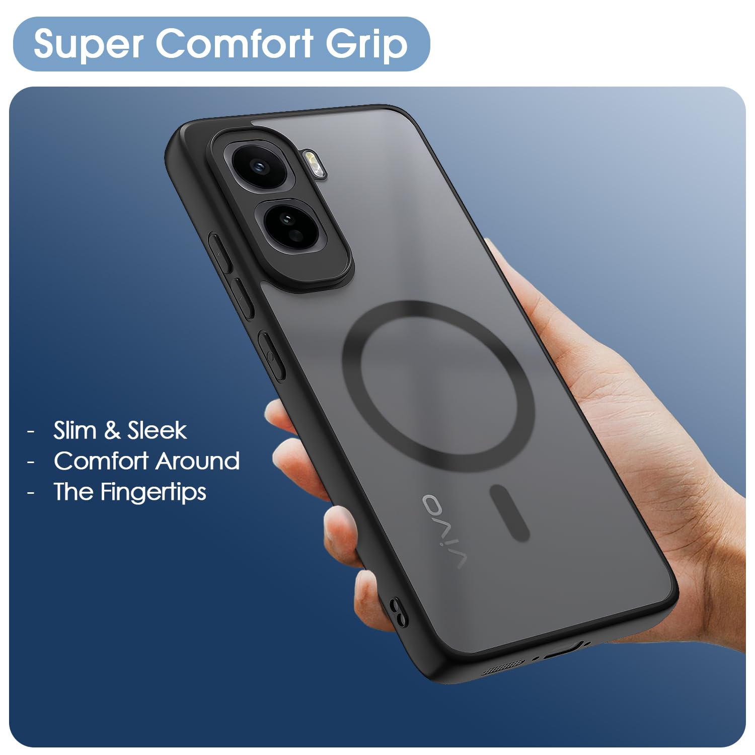 Pikkme Vivo T5 Pro 5G black smoke mag-safe mobile cover – photo 6