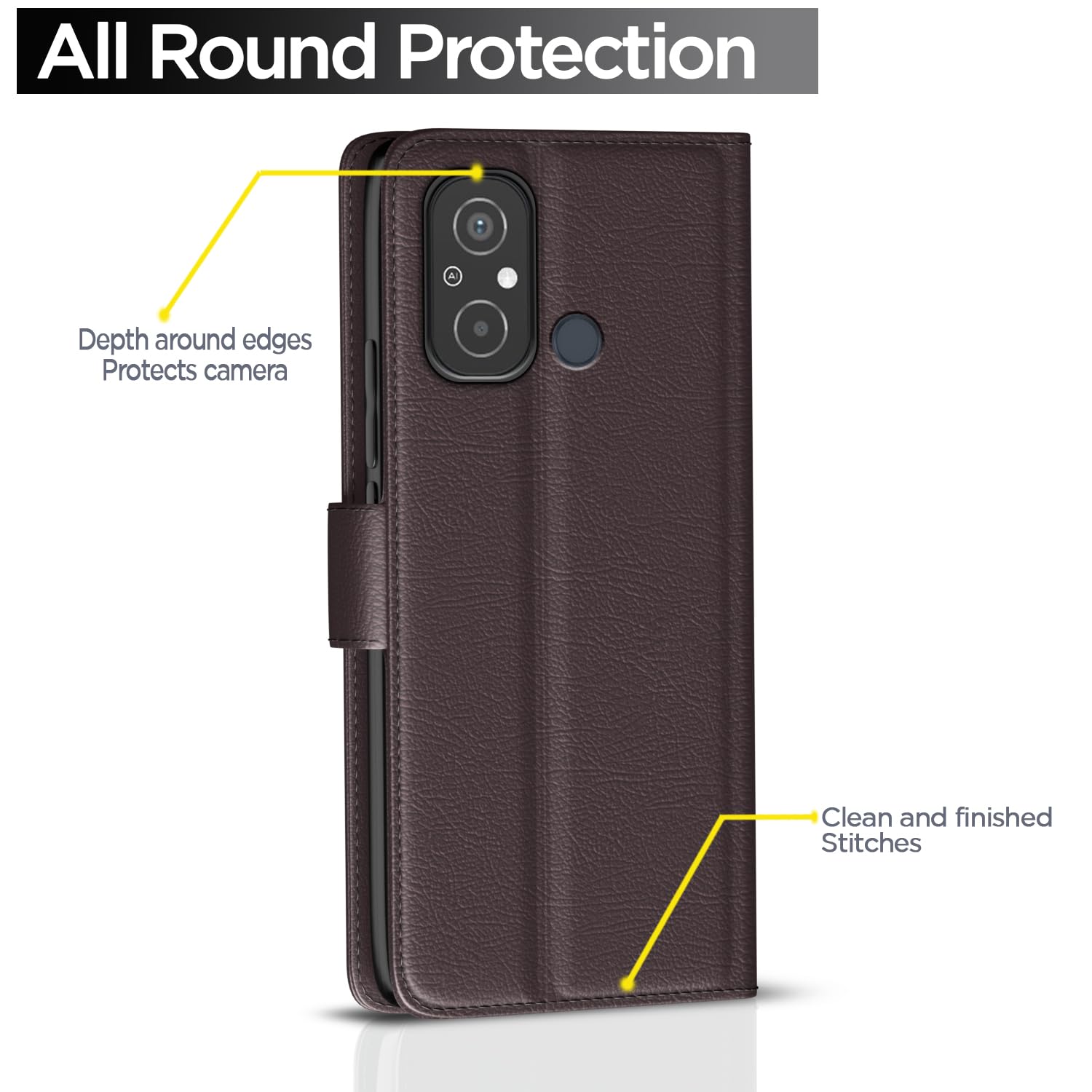 Coffee wallet flip cover for Redmi 12C/Poco C55 – Pikkme – photo 4